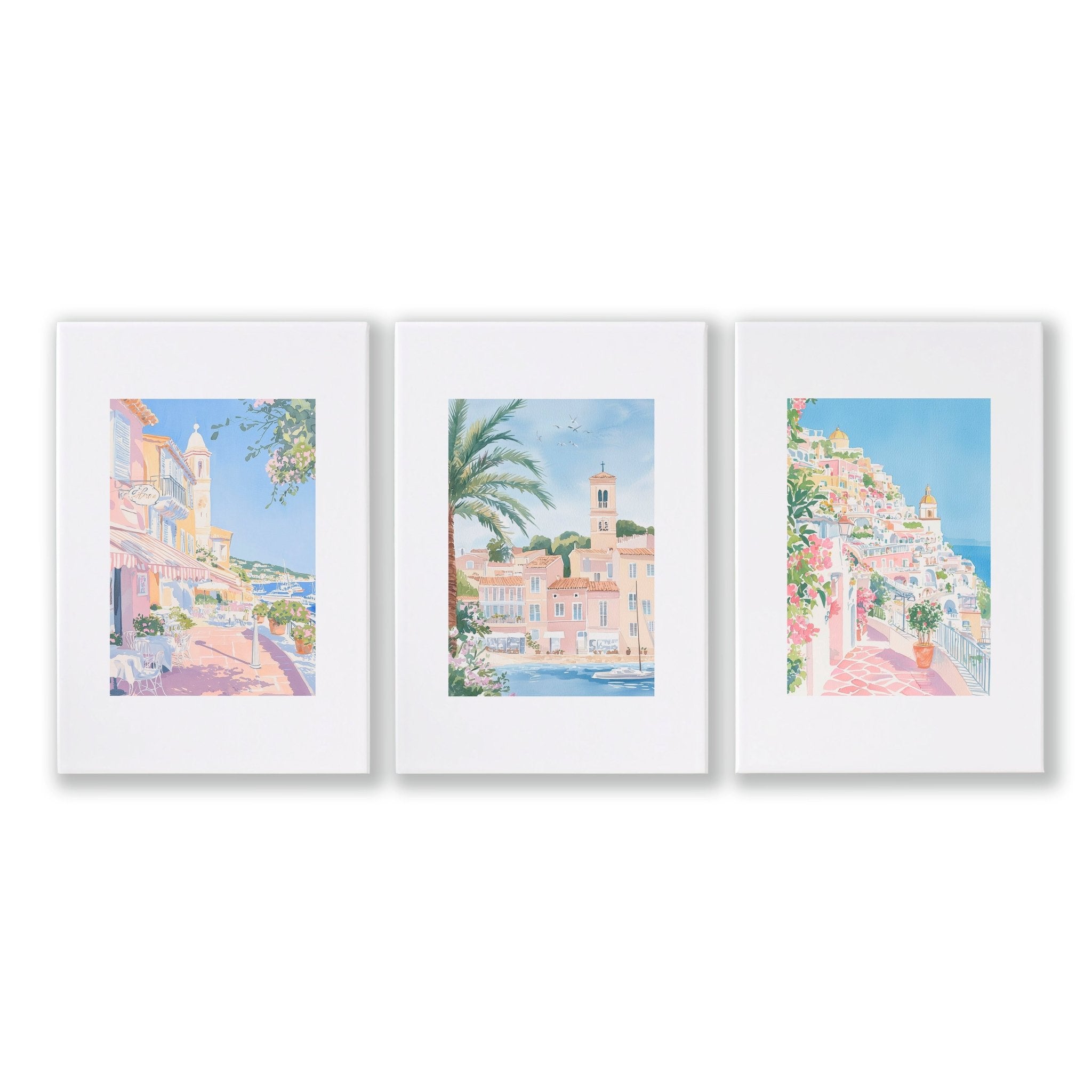 Image of Above The Bed Wall Decor | Set of 3 Beach Decor Wall art Prints