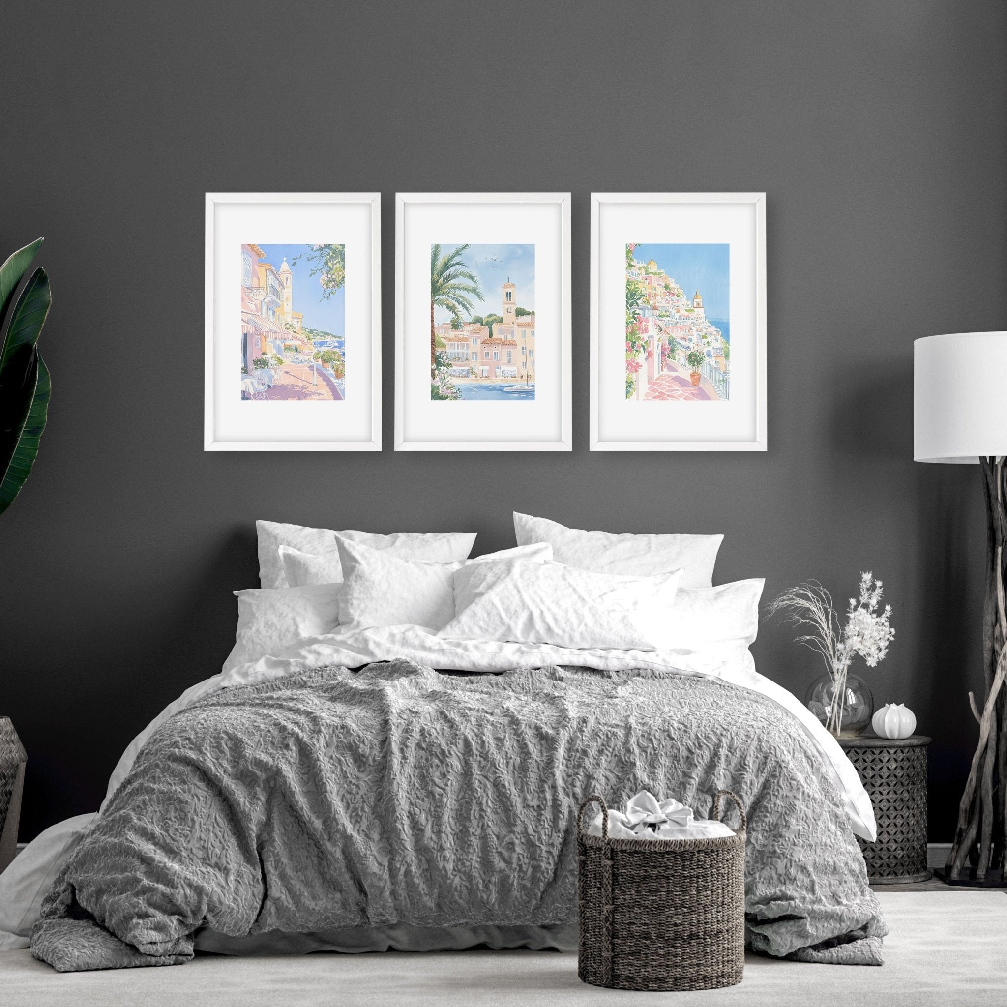 Image of Above The Bed Wall Decor | Set of 3 Beach Decor Wall art Prints