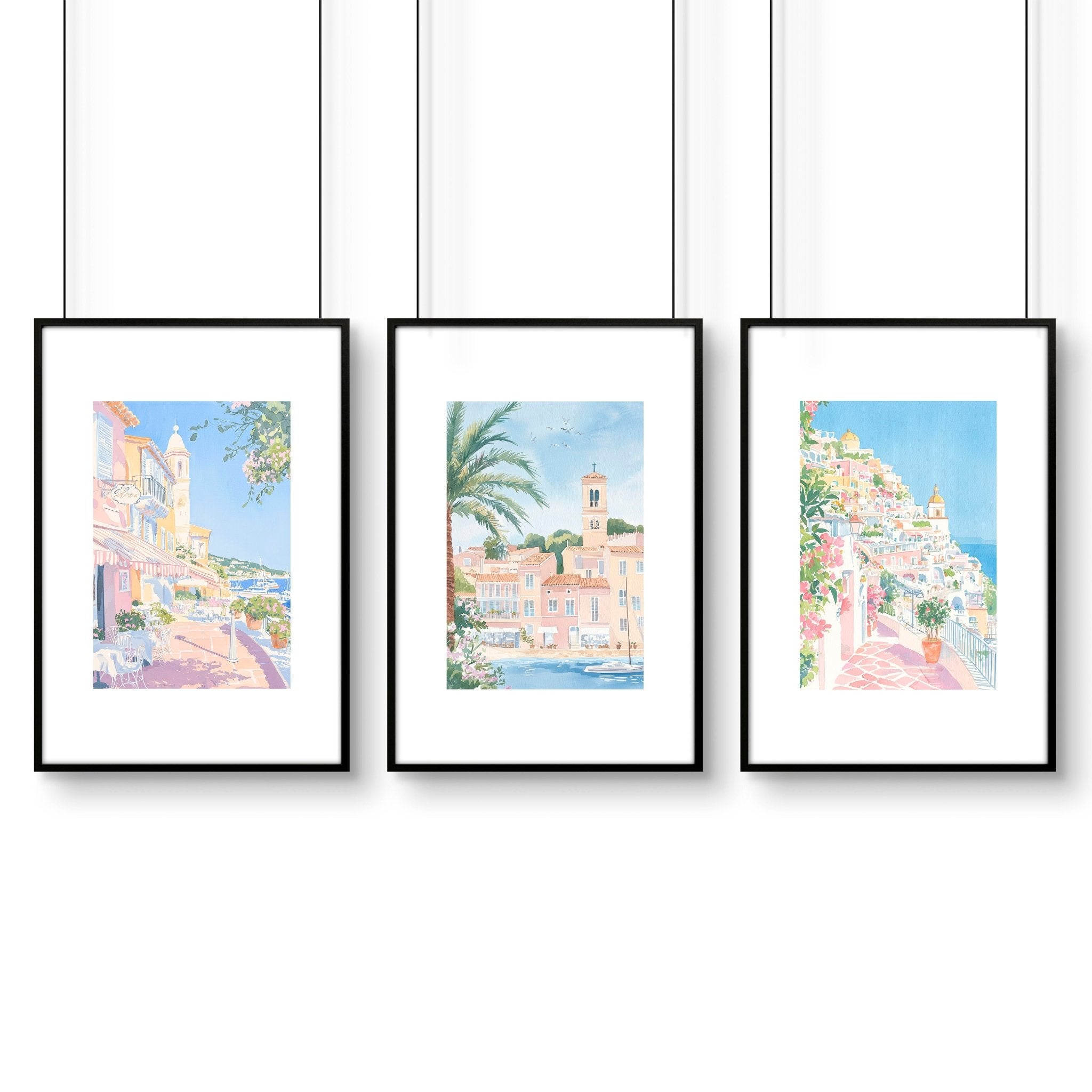 Image of Above The Bed Wall Decor | Set of 3 Beach Decor Wall art Prints