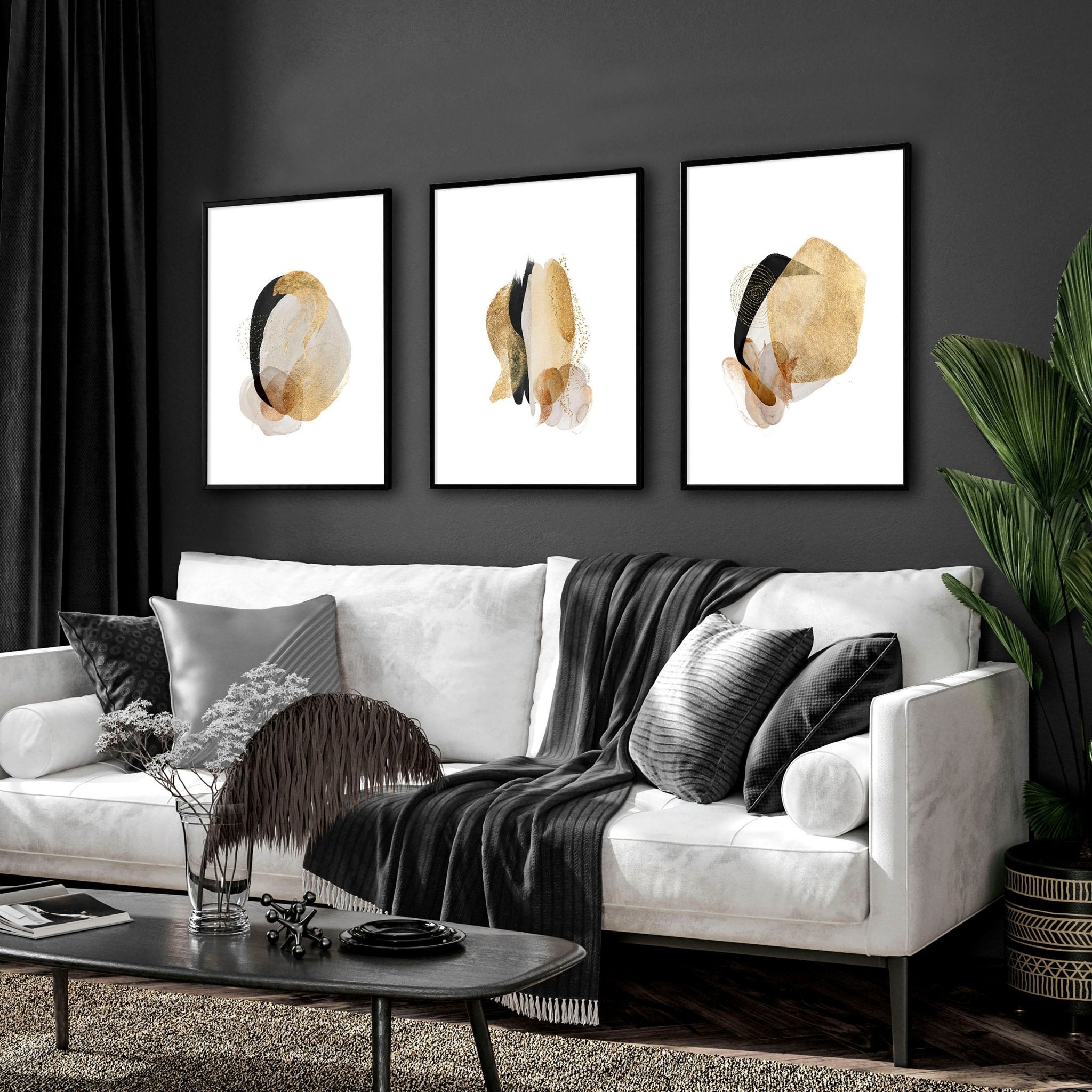Image of Abstract prints | set of 3 wall art for living room