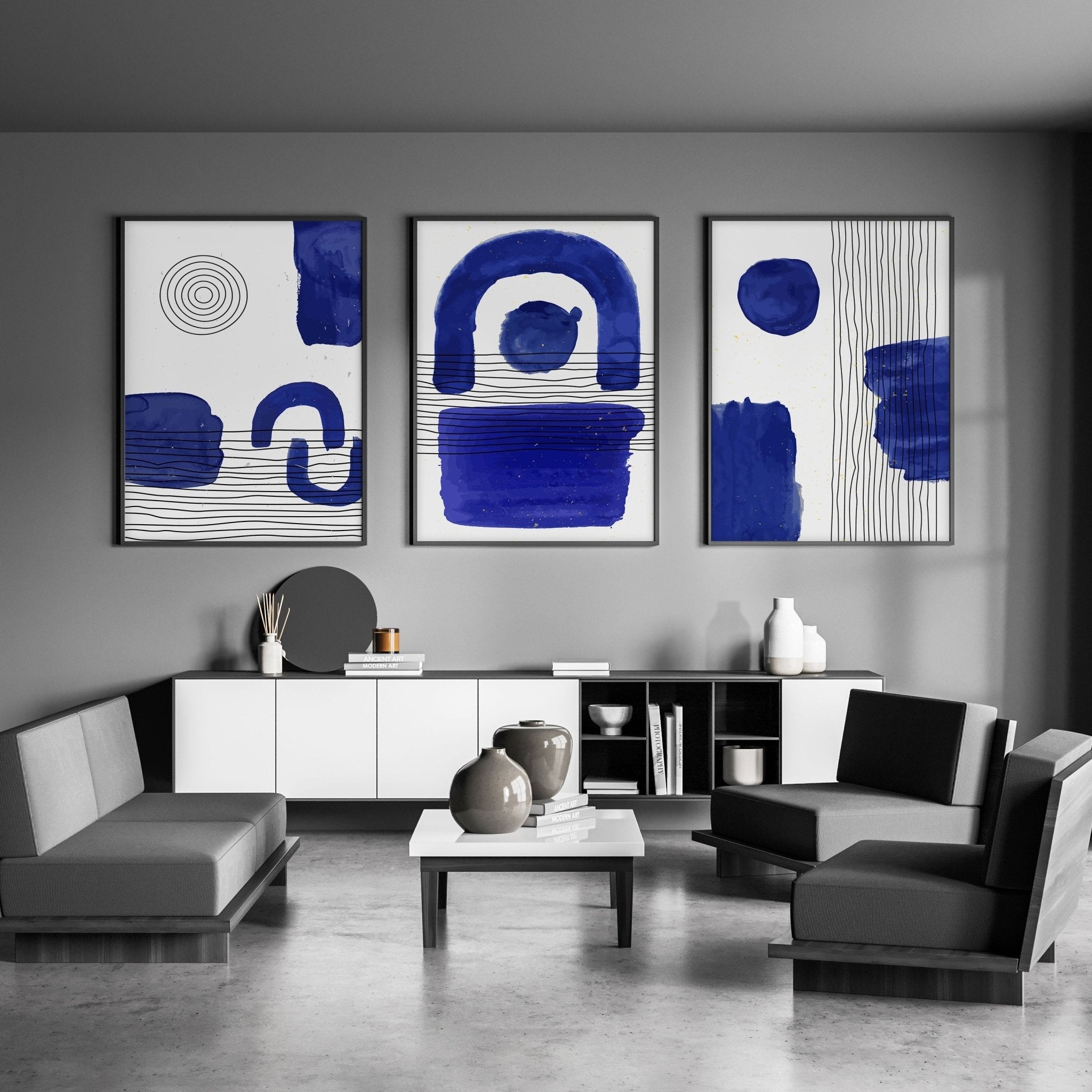 Image of Abstract Art Wall Art | Set of 3 Abstract Wall art Prints