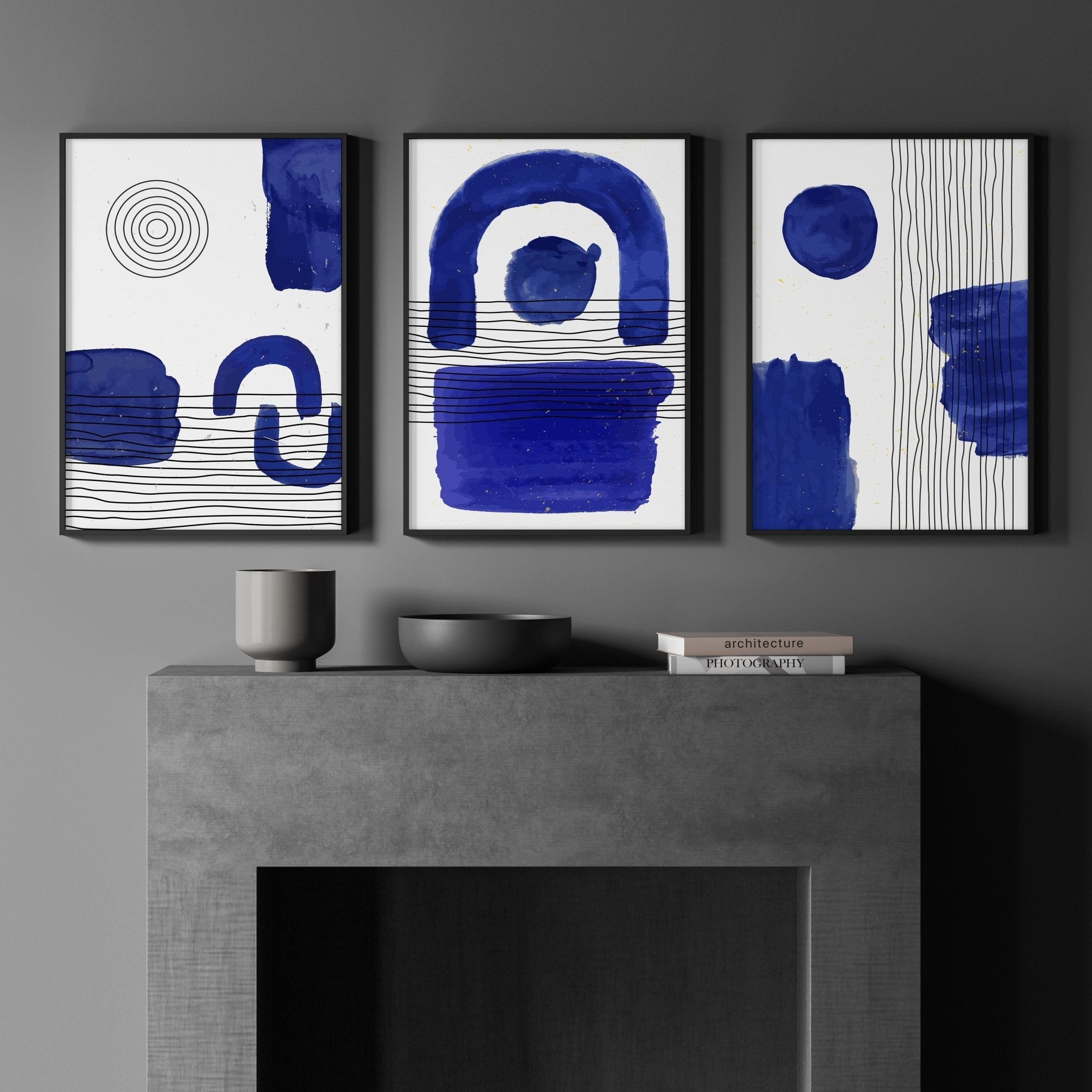 Image of Abstract Art Wall Art | Set of 3 Abstract Wall art Prints