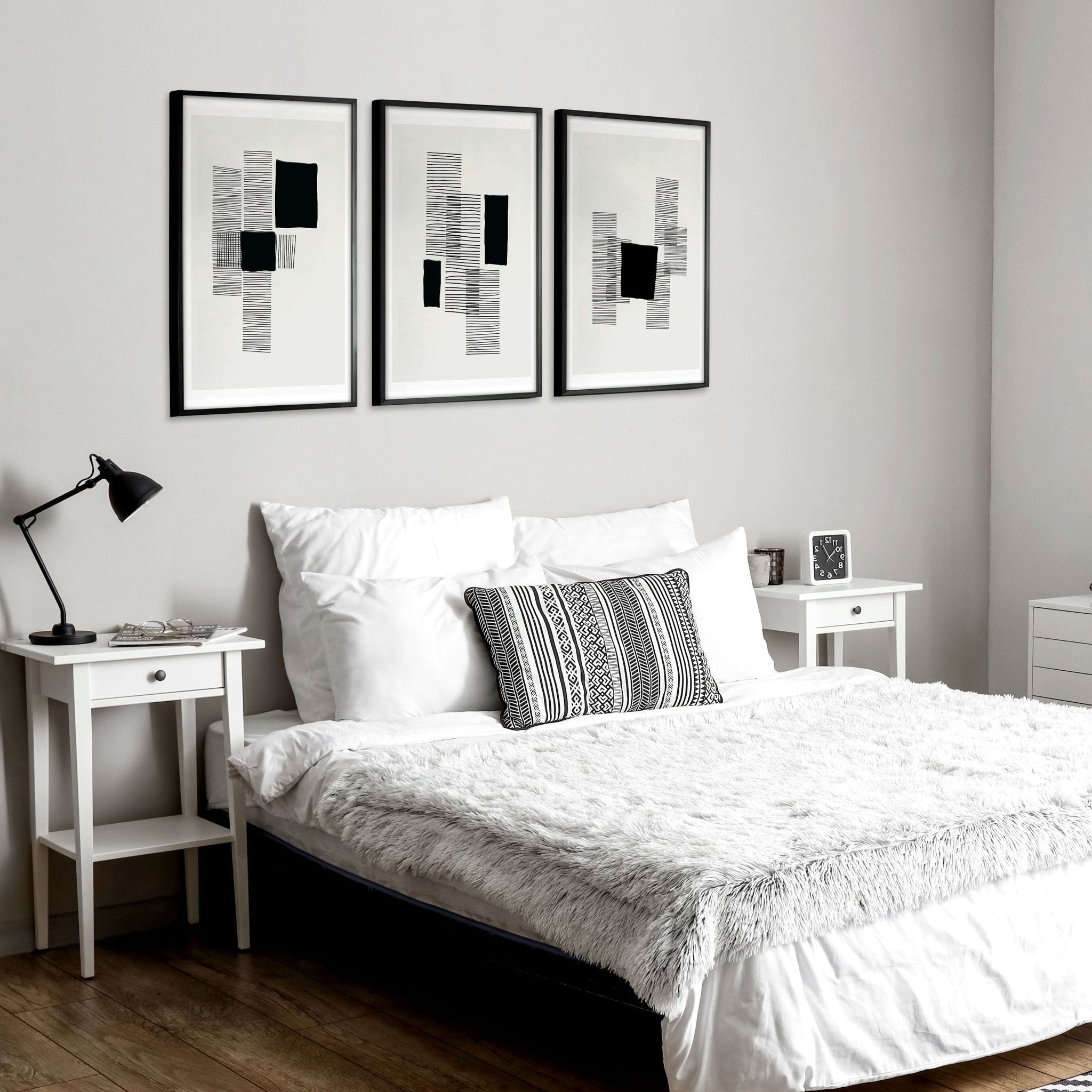 Image of Abstract Wall Art For Bedroom | Set of 3 Abstract Wall art Prints