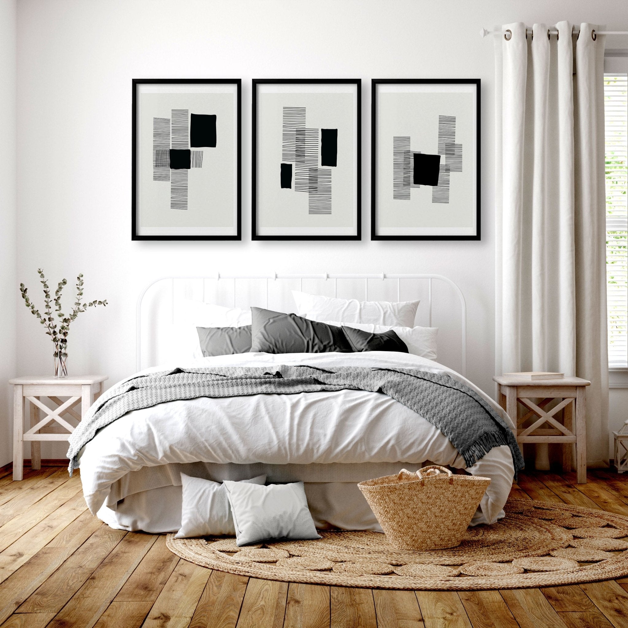Image of Abstract Wall Art For Bedroom | Set of 3 Abstract Wall art Prints