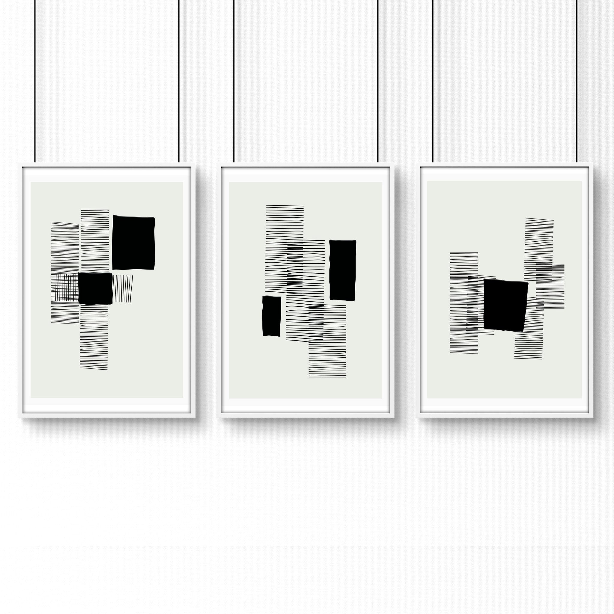Image of Abstract Wall Art For Bedroom | Set of 3 Abstract Wall art Prints
