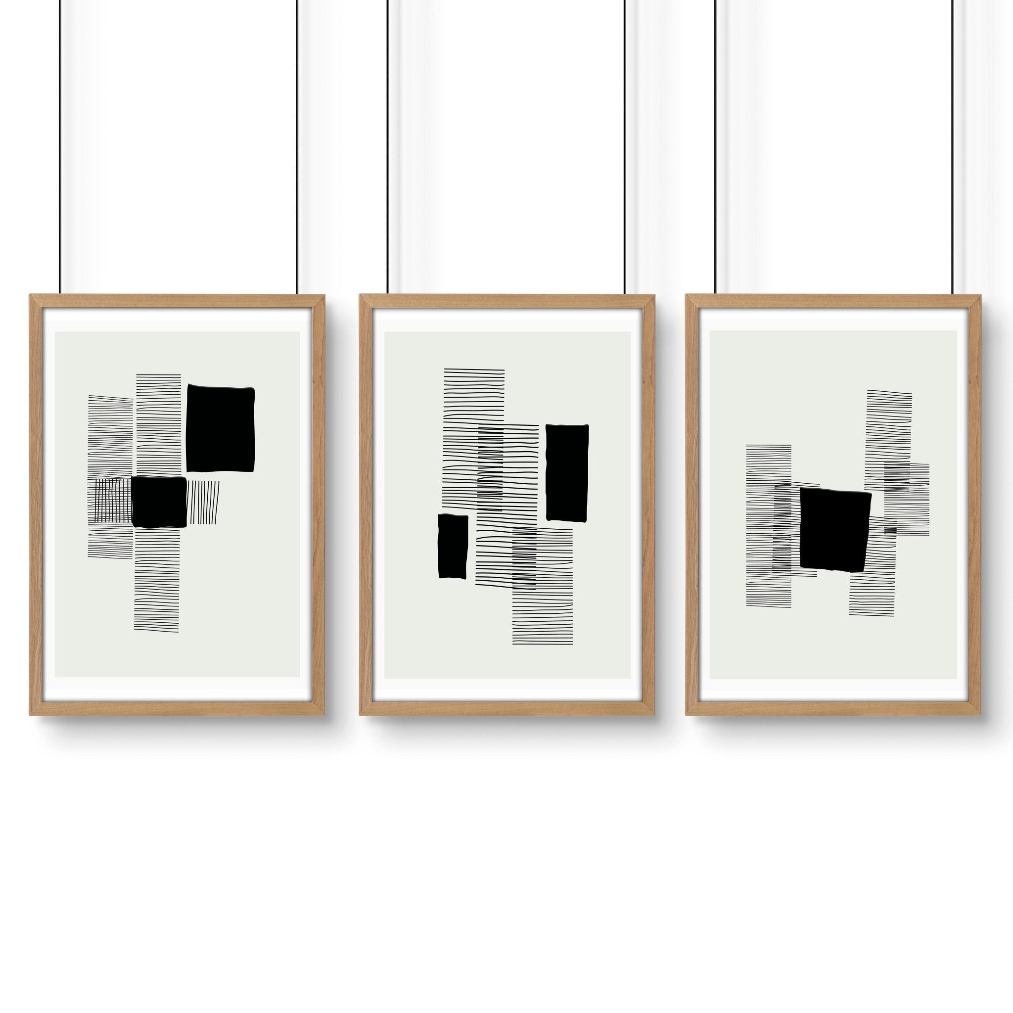 Image of Abstract Wall Art For Bedroom | Set of 3 Abstract Wall art Prints