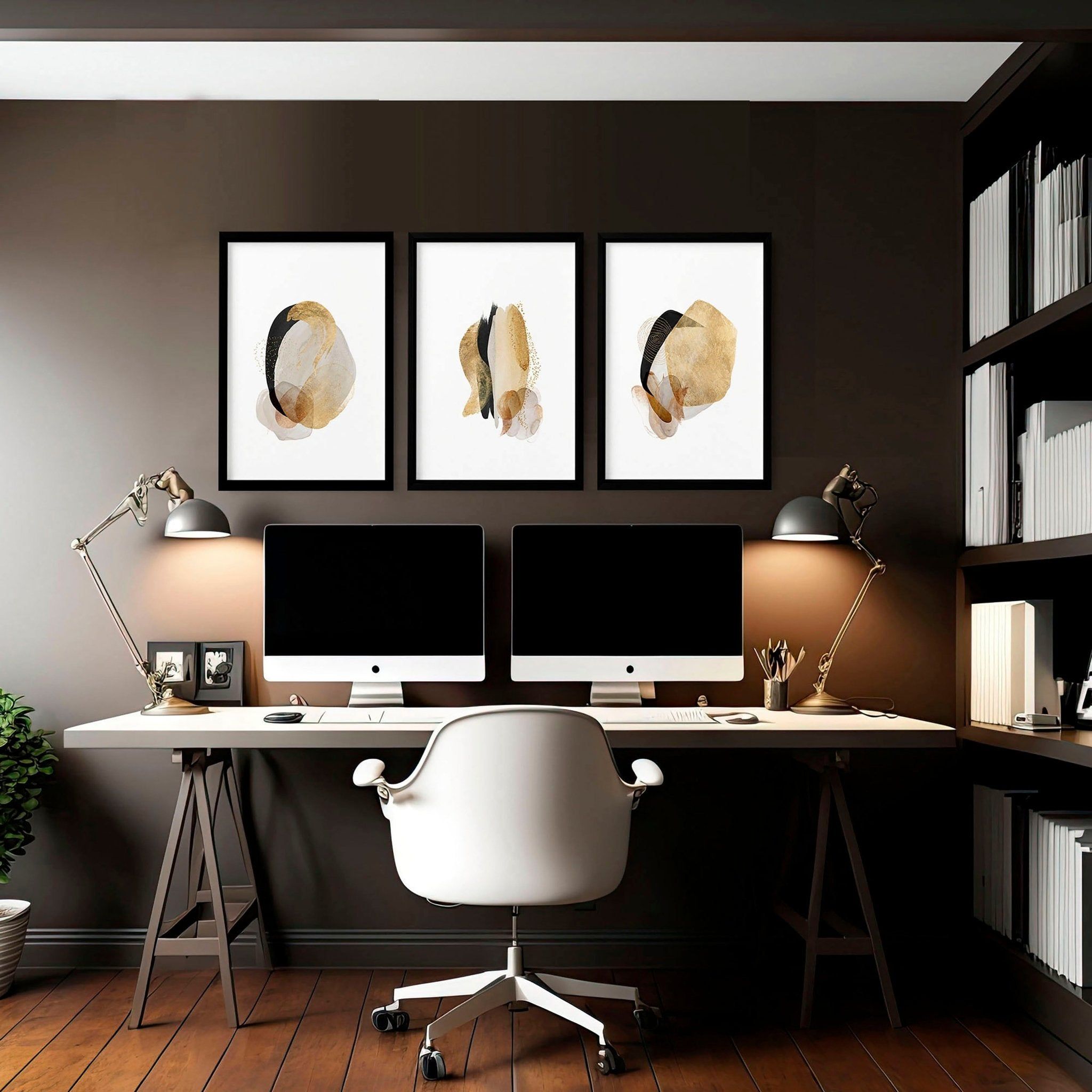 Image of Abstract wall art for office | set of 3 wall art prints