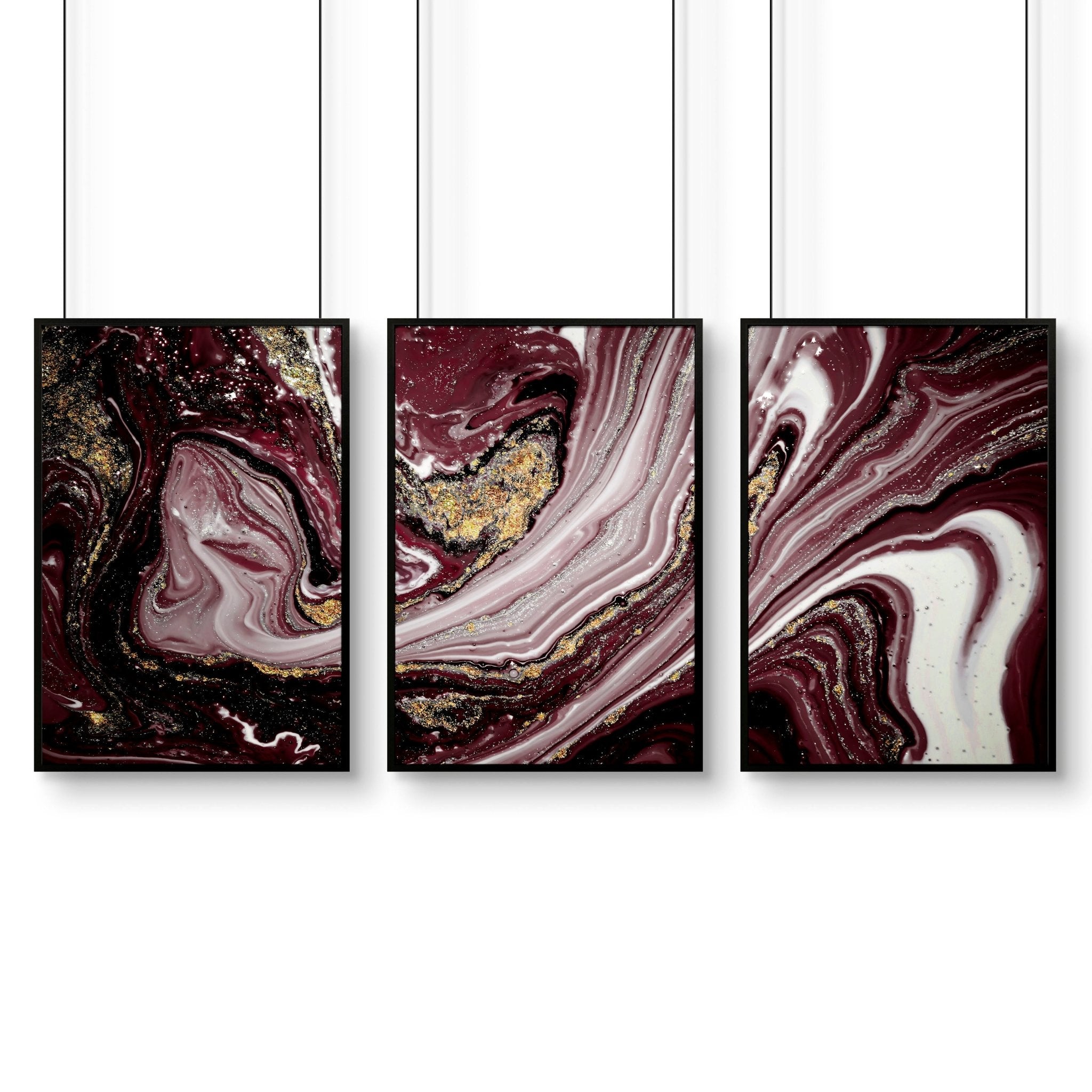 Image of Abstract wall art large for office | set of 3 wall art prints