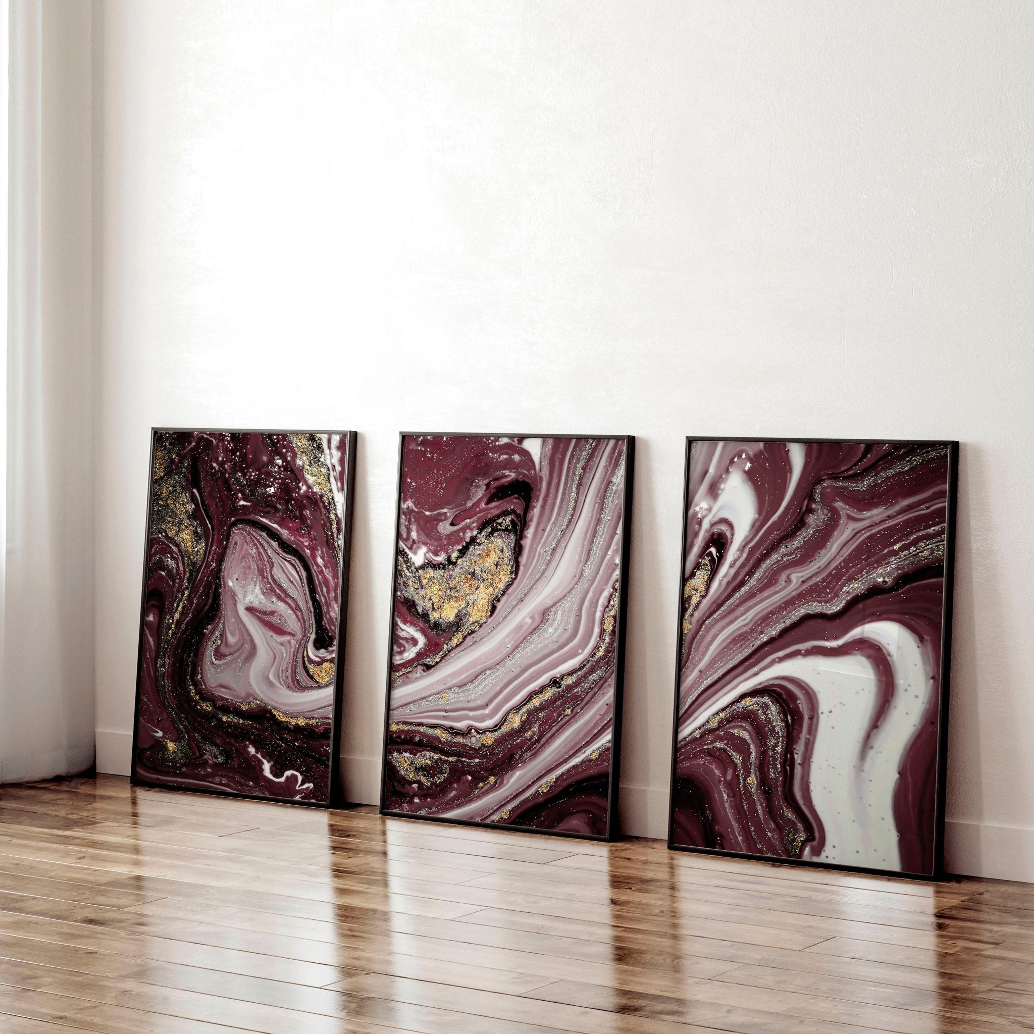 Image of Abstract wall art large for office | set of 3 wall art prints