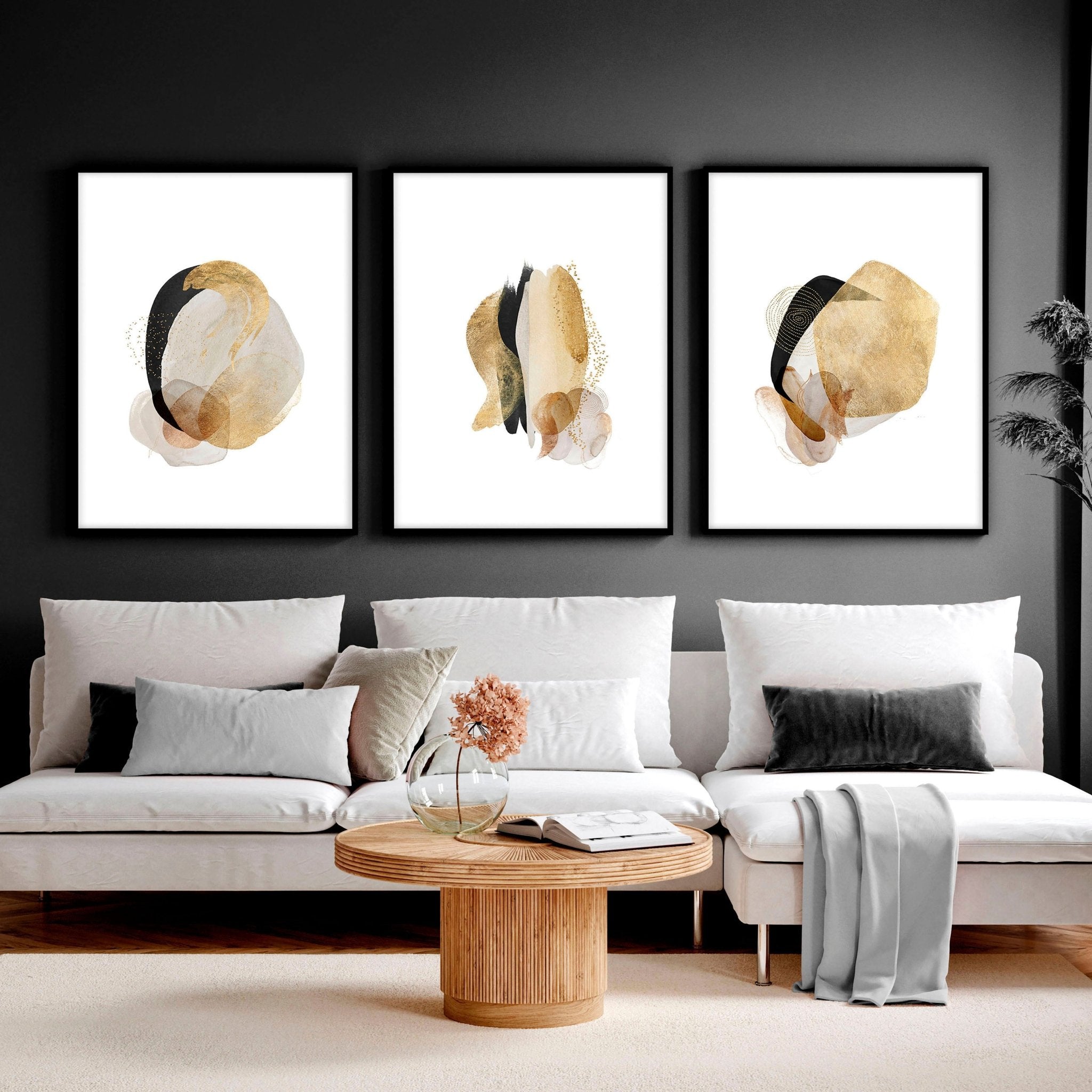 Image of Abstract prints | set of 3 wall art for living room