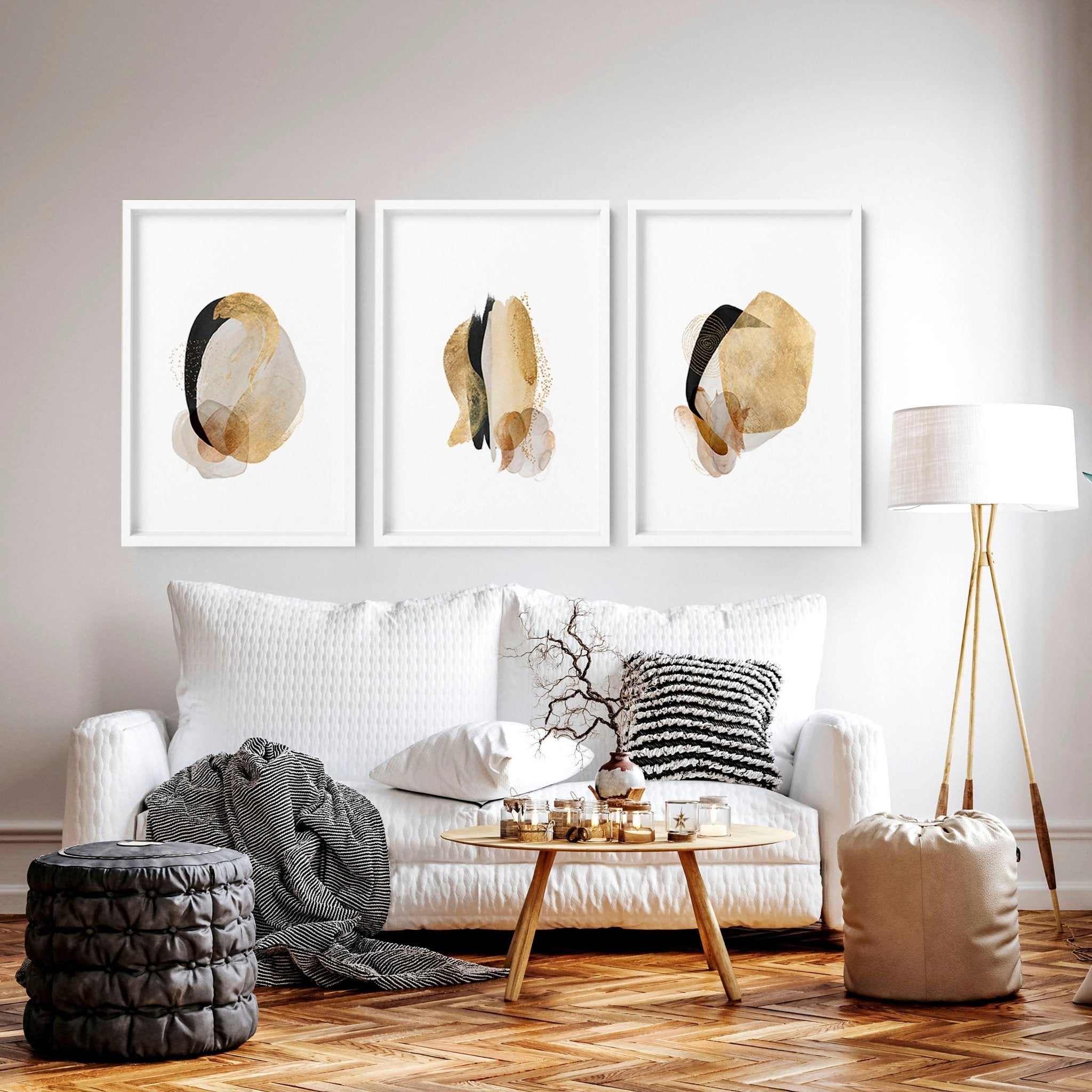 Image of Abstract prints | set of 3 wall art for living room
