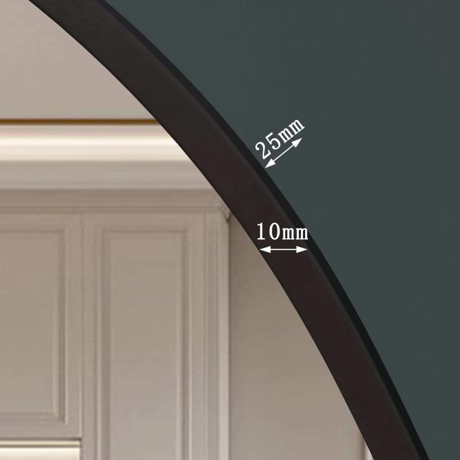 Image of Akiko - Black Metal Arched Mirror - 95cm x 120cm