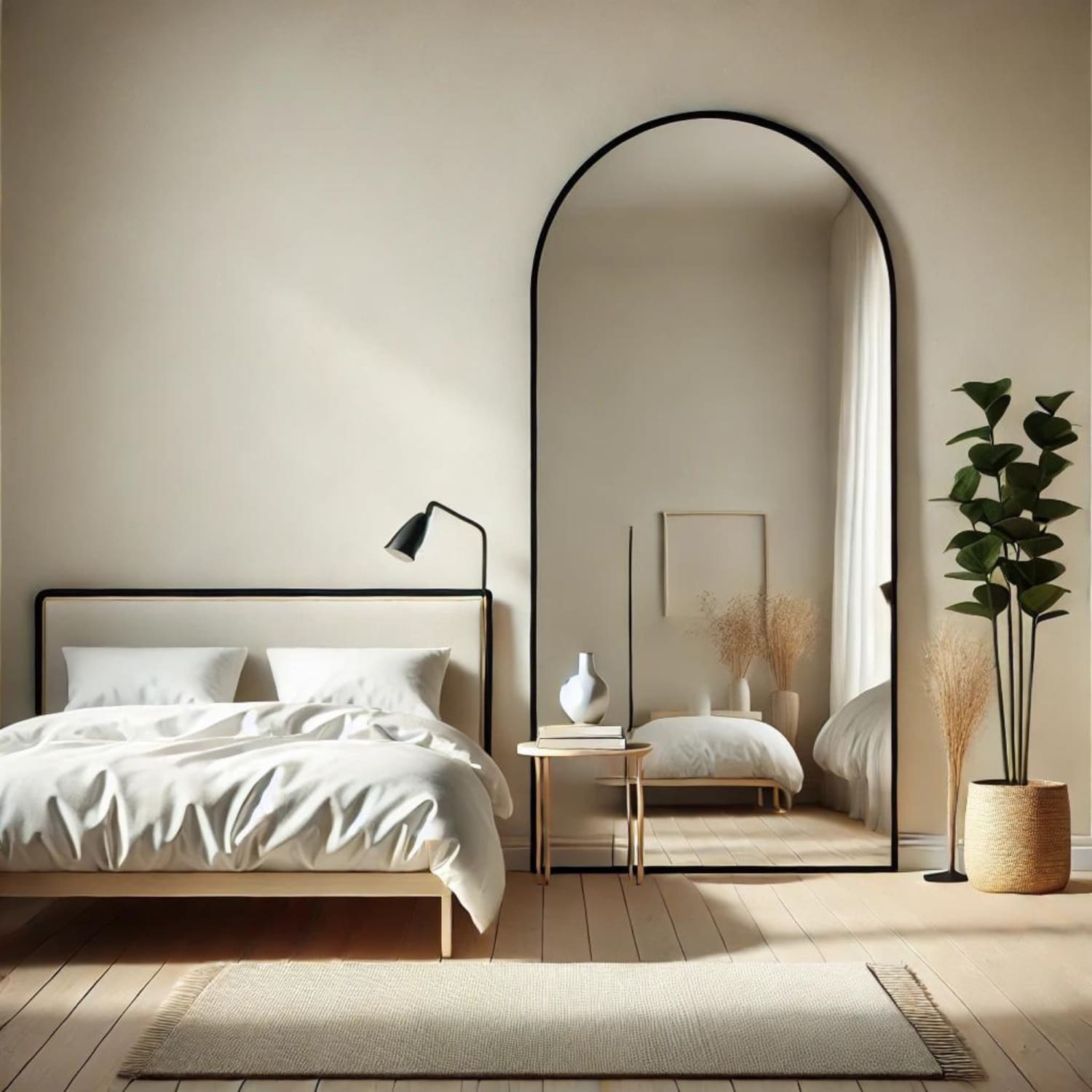 Image of Akiko - Full Length Black Metal Arched Mirror - 180cm x 90cm