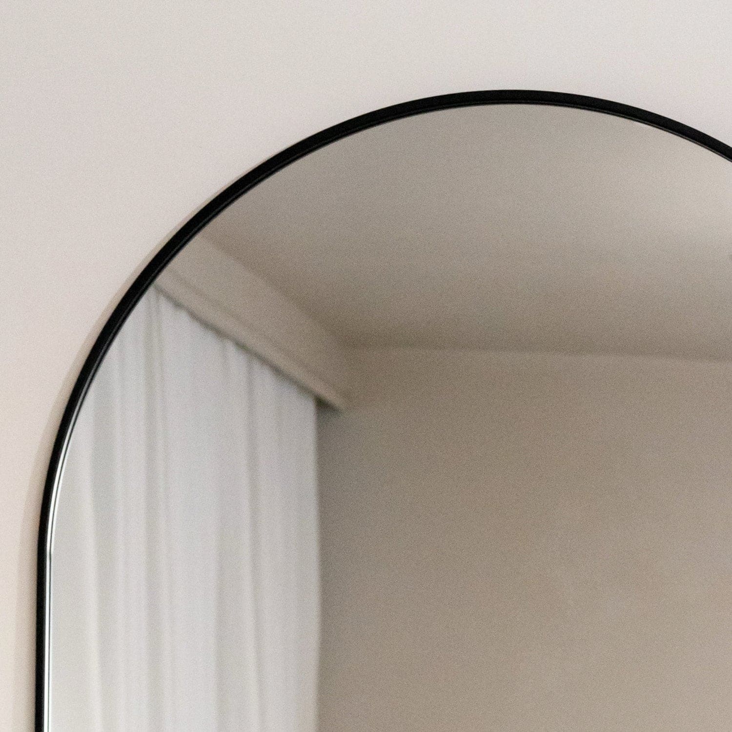 Image of Akiko - Full Length Black Metal Arched Mirror - 180cm x 90cm