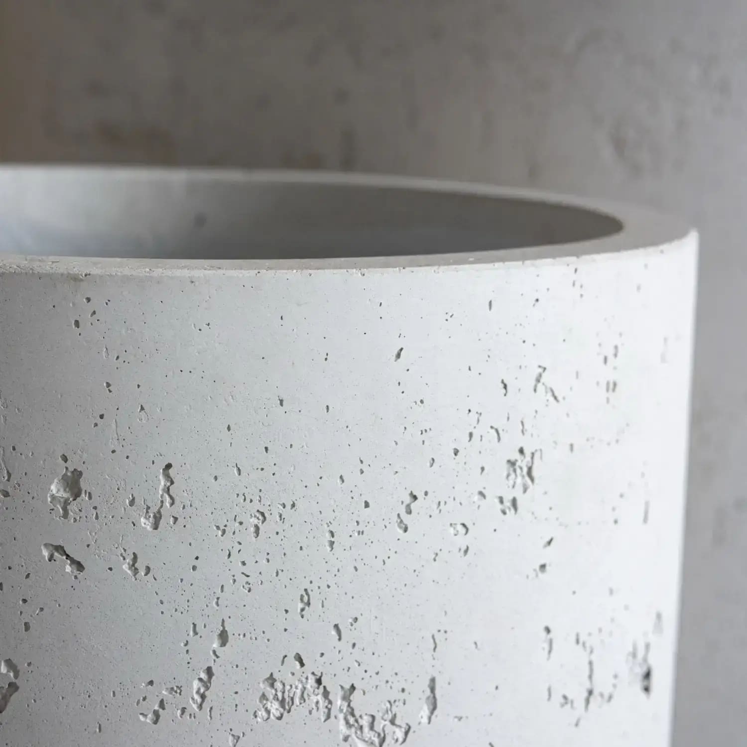 Image of Aurella | White Mist – 20cm Medium Concrete Cylinder Planter – 4L Round Plant Pot