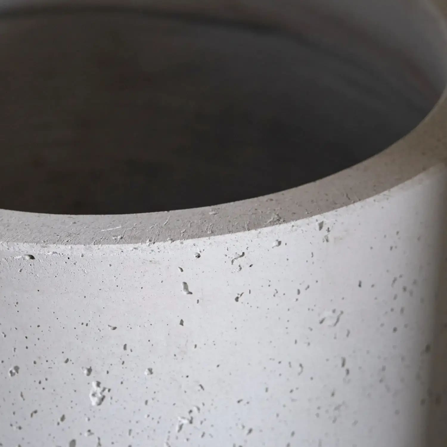 Image of Aurella | White Mist – 40cm Large Concrete Cylinder Planter – 34L Round Plant Pot
