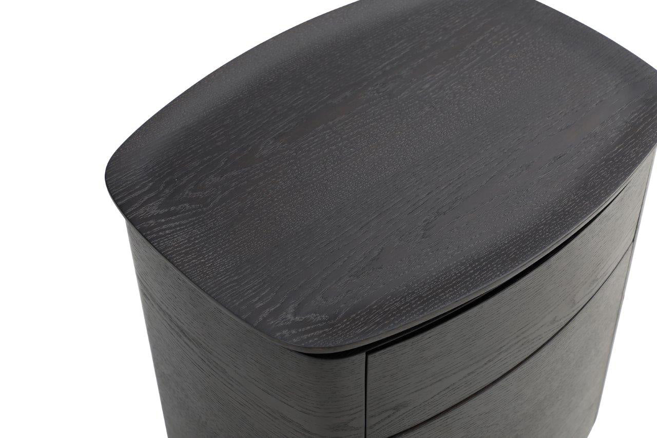 Image of Blade Bedside Table - Smoke Oak