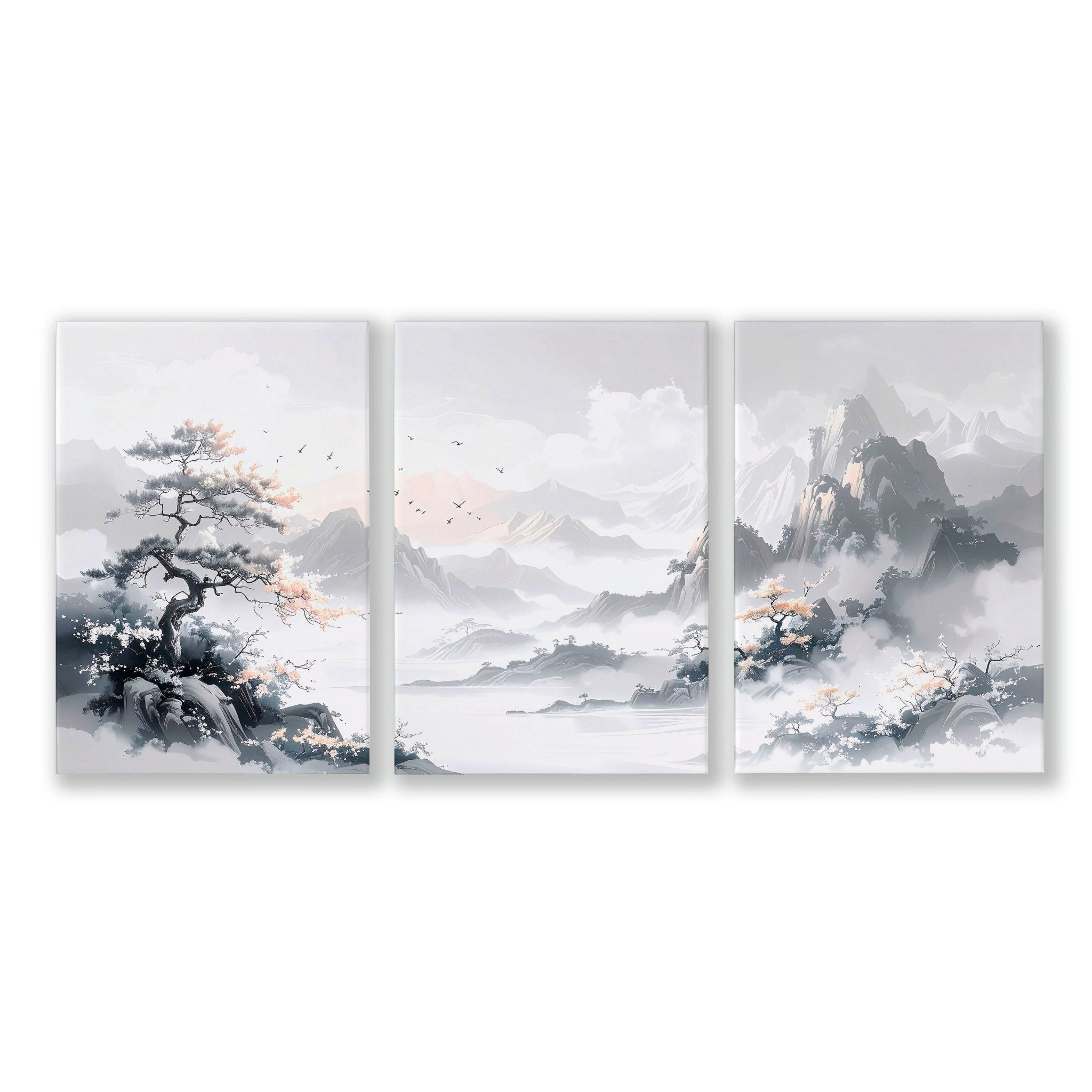 Image of Canvas Wall Prints | Set of 3 Asian Inspired Wall art Prints