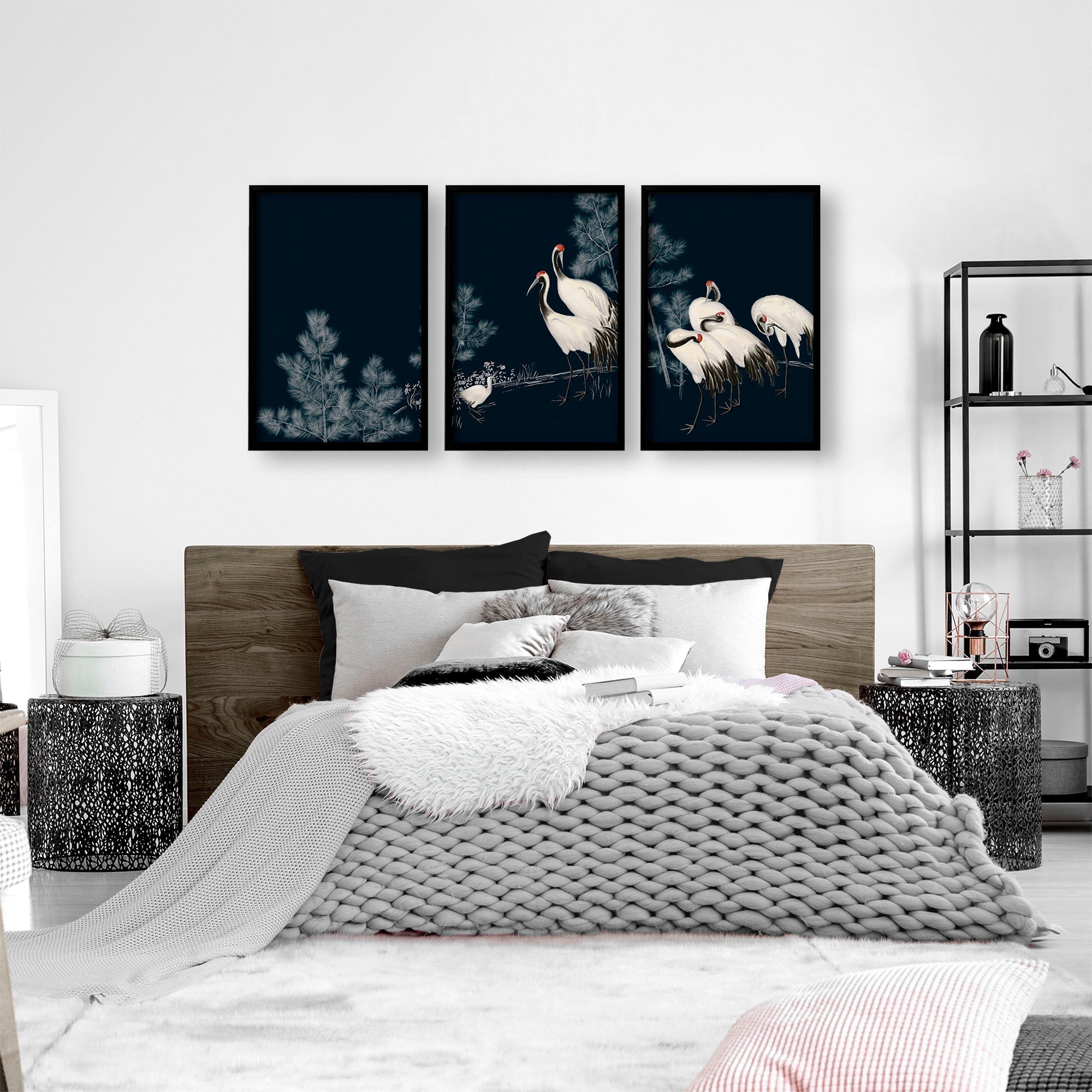 Image of Chinese Art Wall Decor | Set of 3 Asian Inspired Wall art Prints