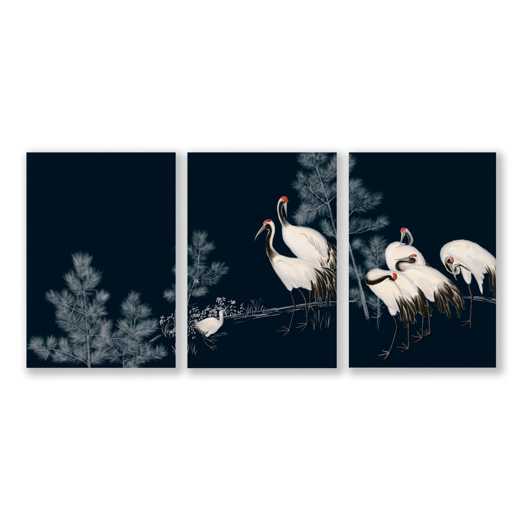 Image of Chinese Art Wall Decor | Set of 3 Asian Inspired Wall art Prints
