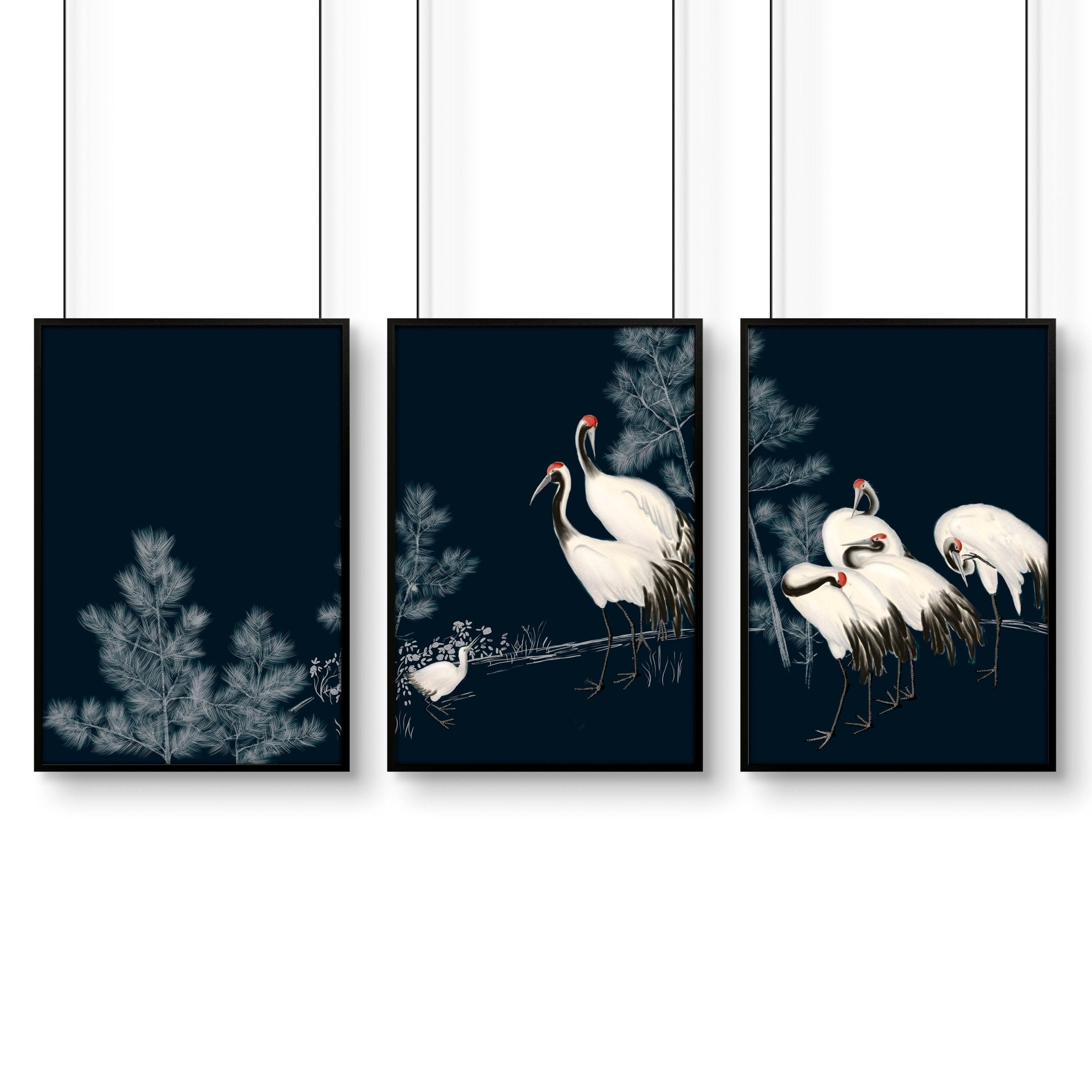 Image of Chinese Art Wall Decor | Set of 3 Asian Inspired Wall art Prints