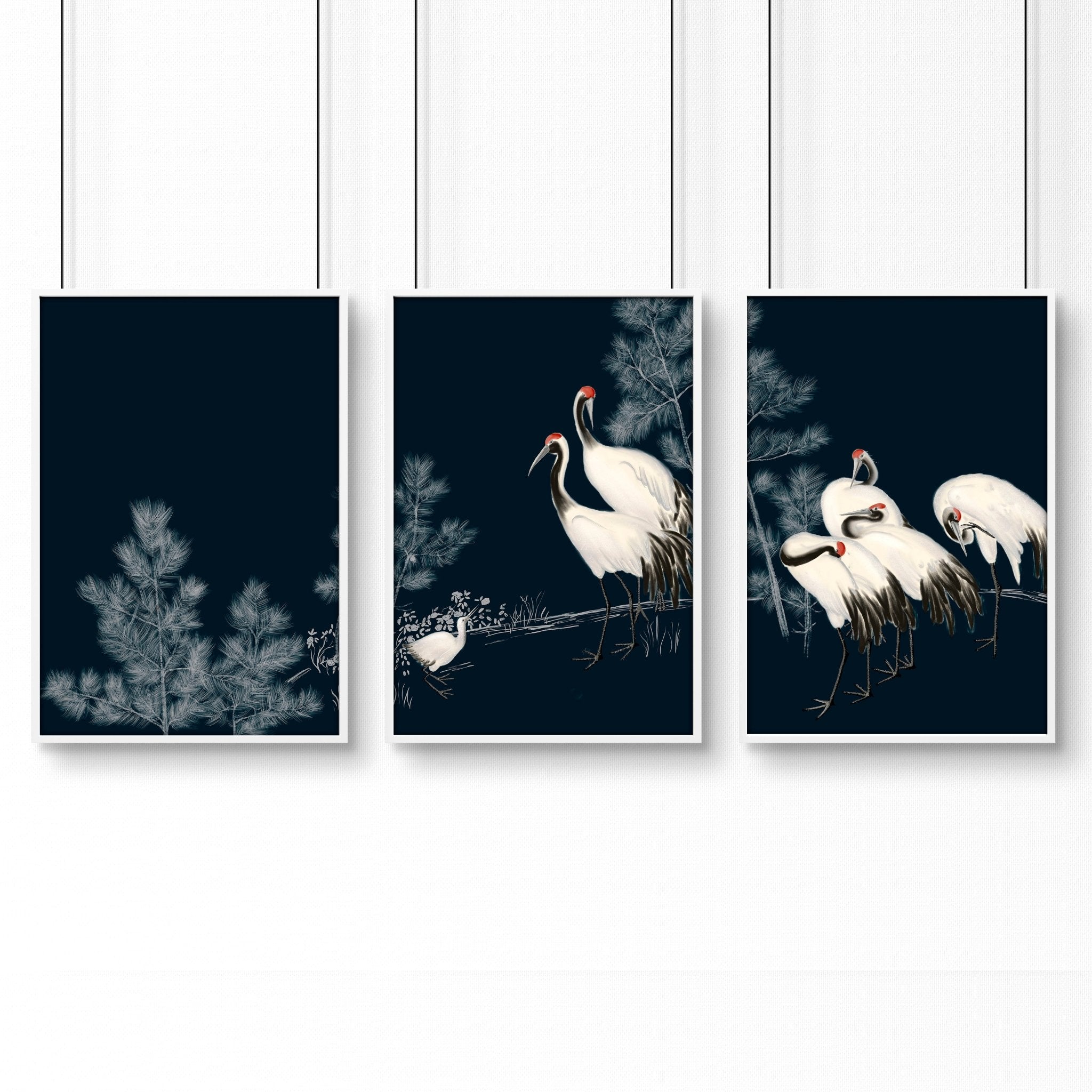 Image of Chinese Art Wall Decor | Set of 3 Asian Inspired Wall art Prints