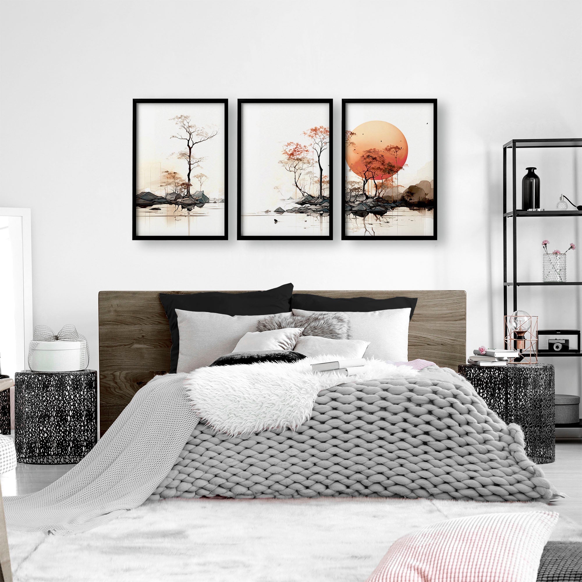 Image of Chinese Wall Art | Set of 3 Asian Inspired Wall art Prints