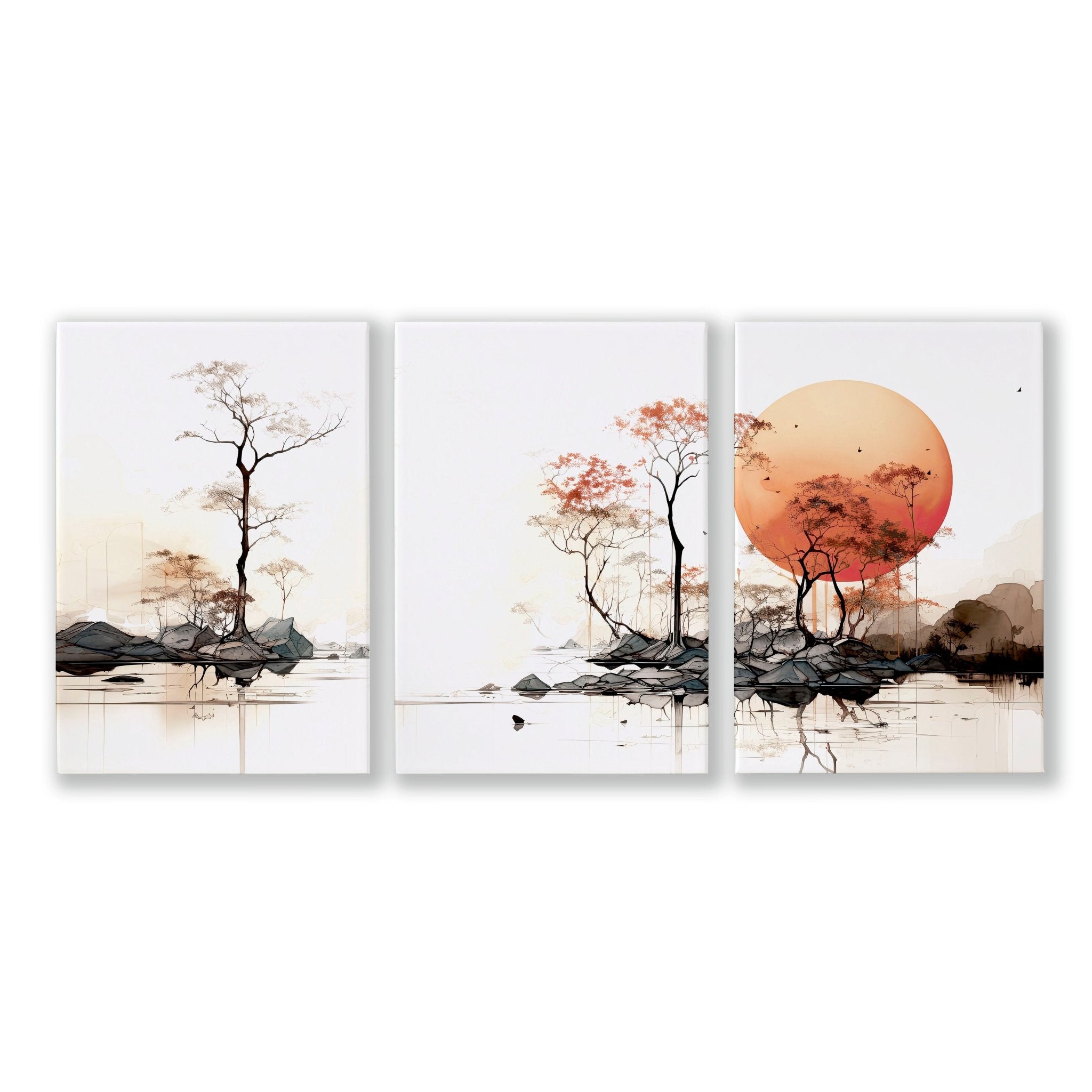 Image of Chinese Wall Art | Set of 3 Asian Inspired Wall art Prints