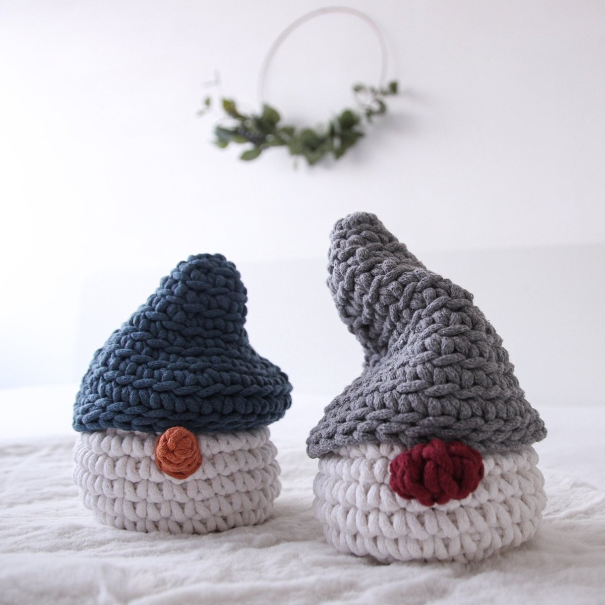 Image of Crochet Gnome Christmas Basket