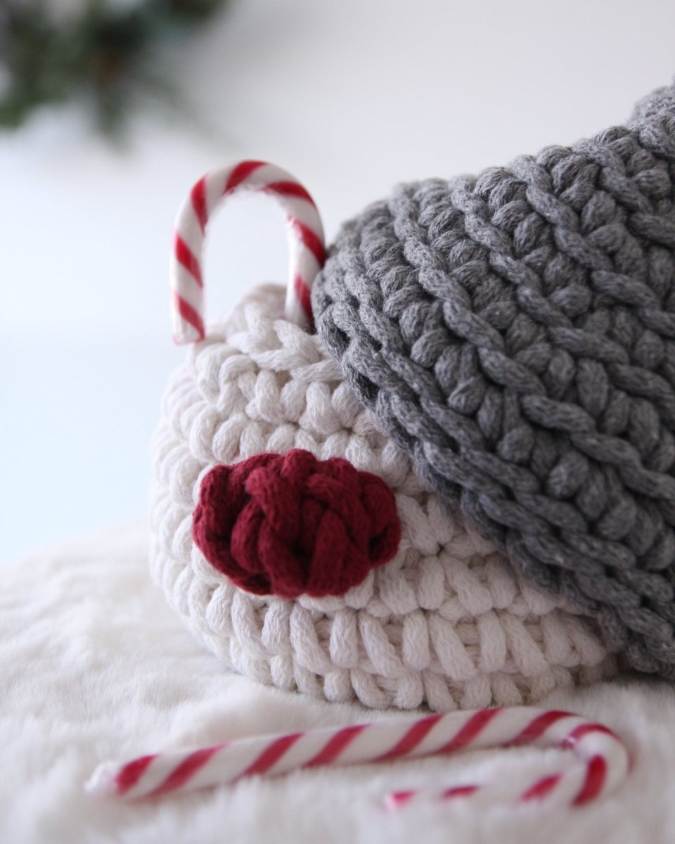 Image of Crochet Gnome Christmas Basket