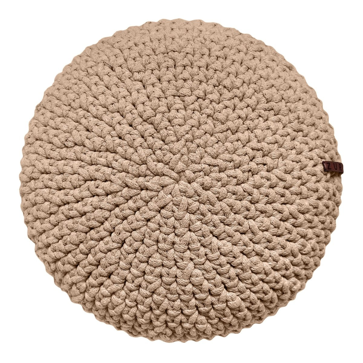 Image of Crochet round cushion | CARAMEL