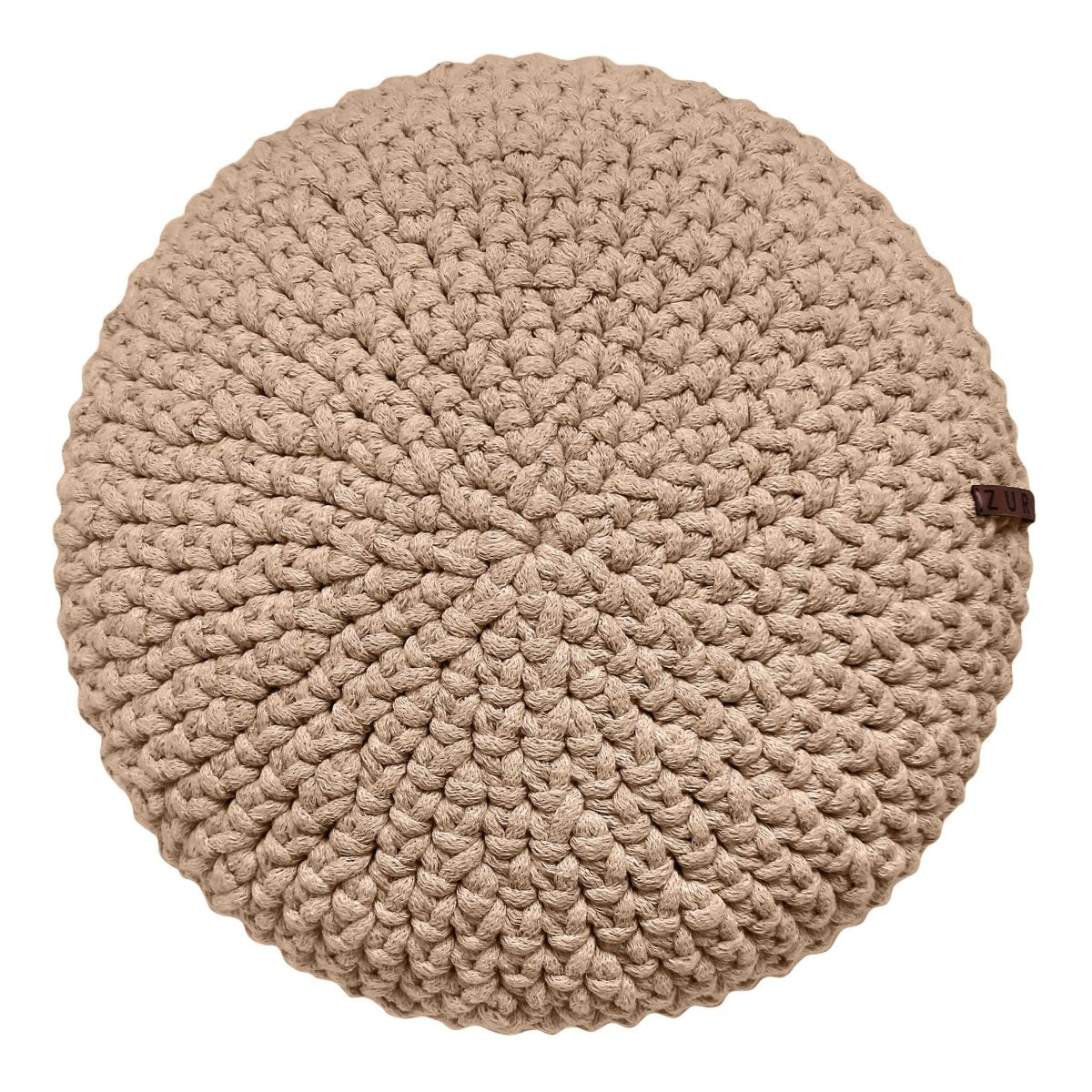 Image of Crochet round cushion | CARAMEL