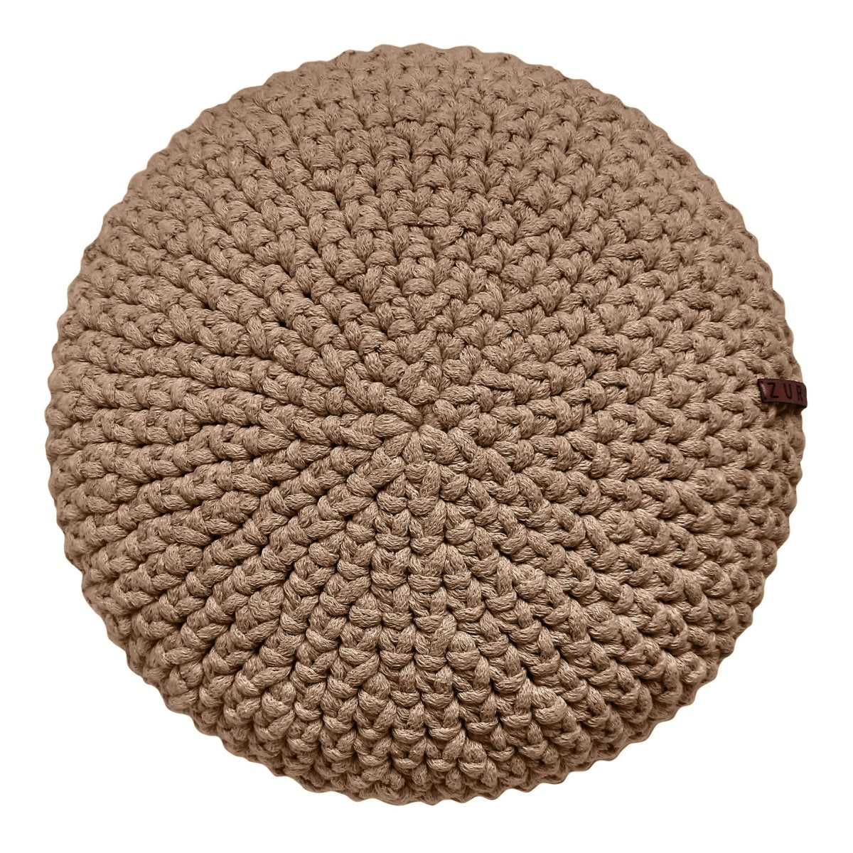 Image of Crochet round cushion | TOFFEE