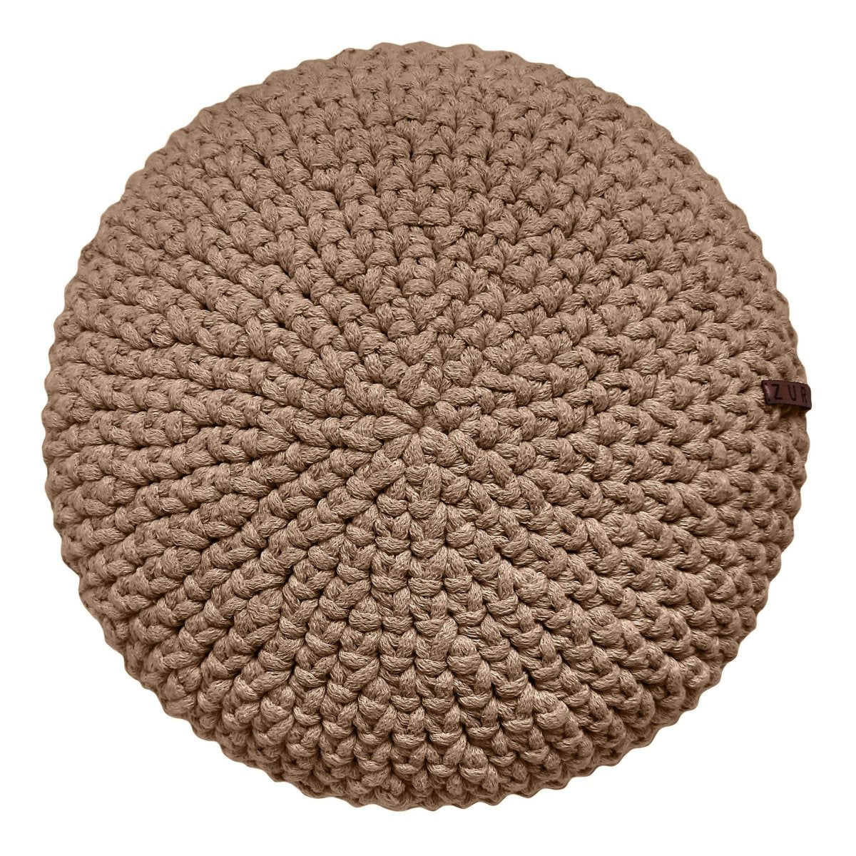 Image of Crochet round cushion | TOFFEE
