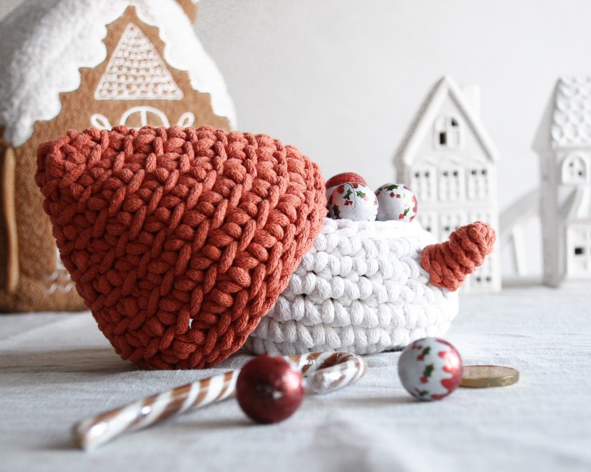 Image of Crochet Snowman Basket | PUMPKIN