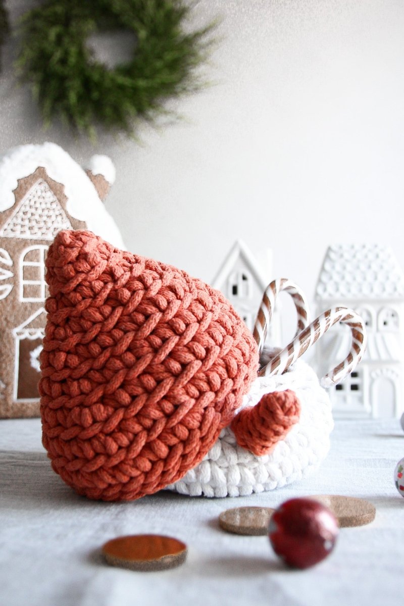 Image of Crochet Snowman Basket | PUMPKIN