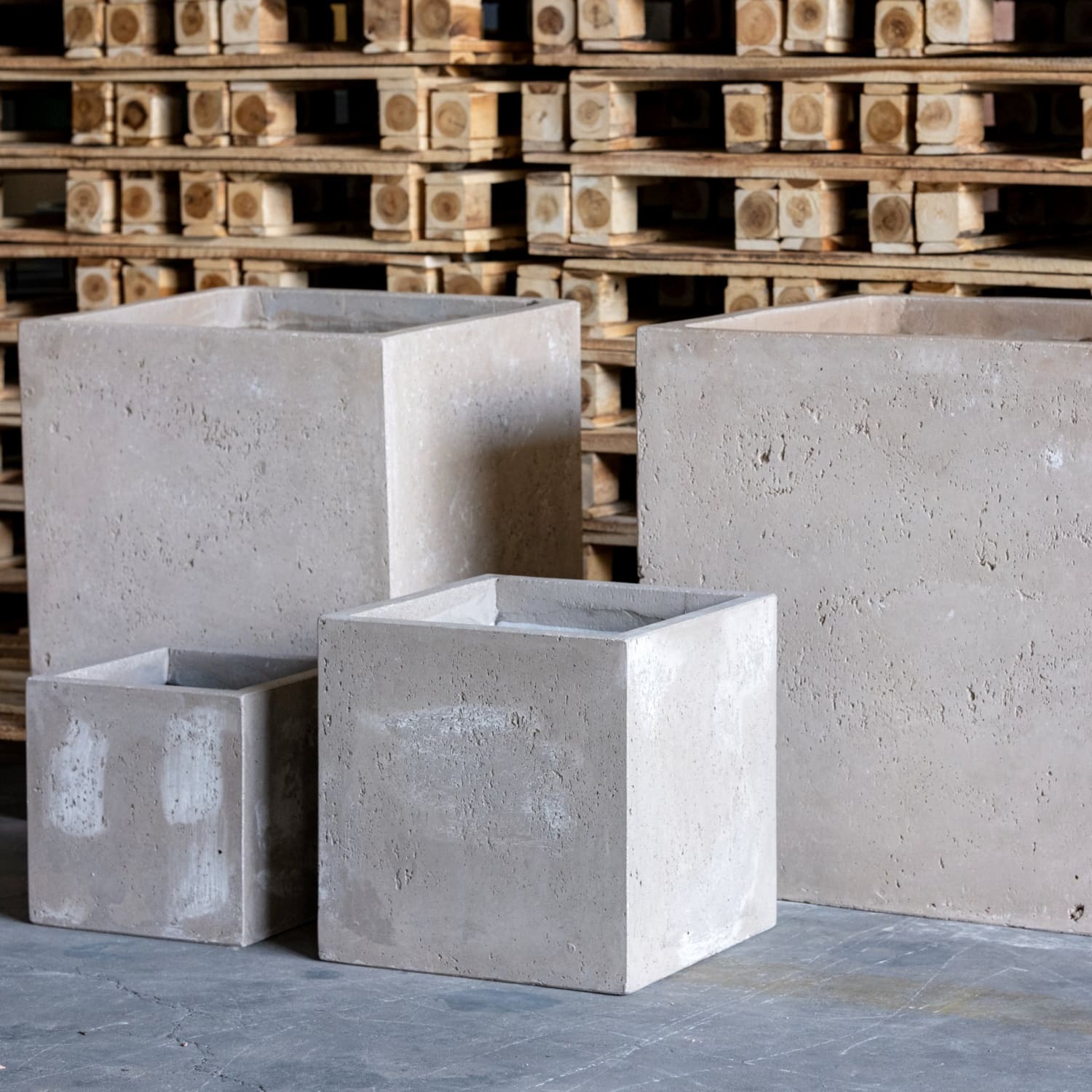 Image of Cubrosa | Truffle – 30cm Medium Concrete Square Planter – 14L Cube Plant Pot