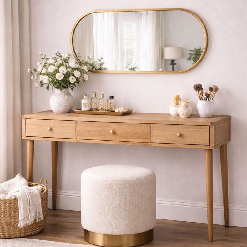 Image of Emi - Gold Metal Runway Oval Mirror - 120cm x 40cm