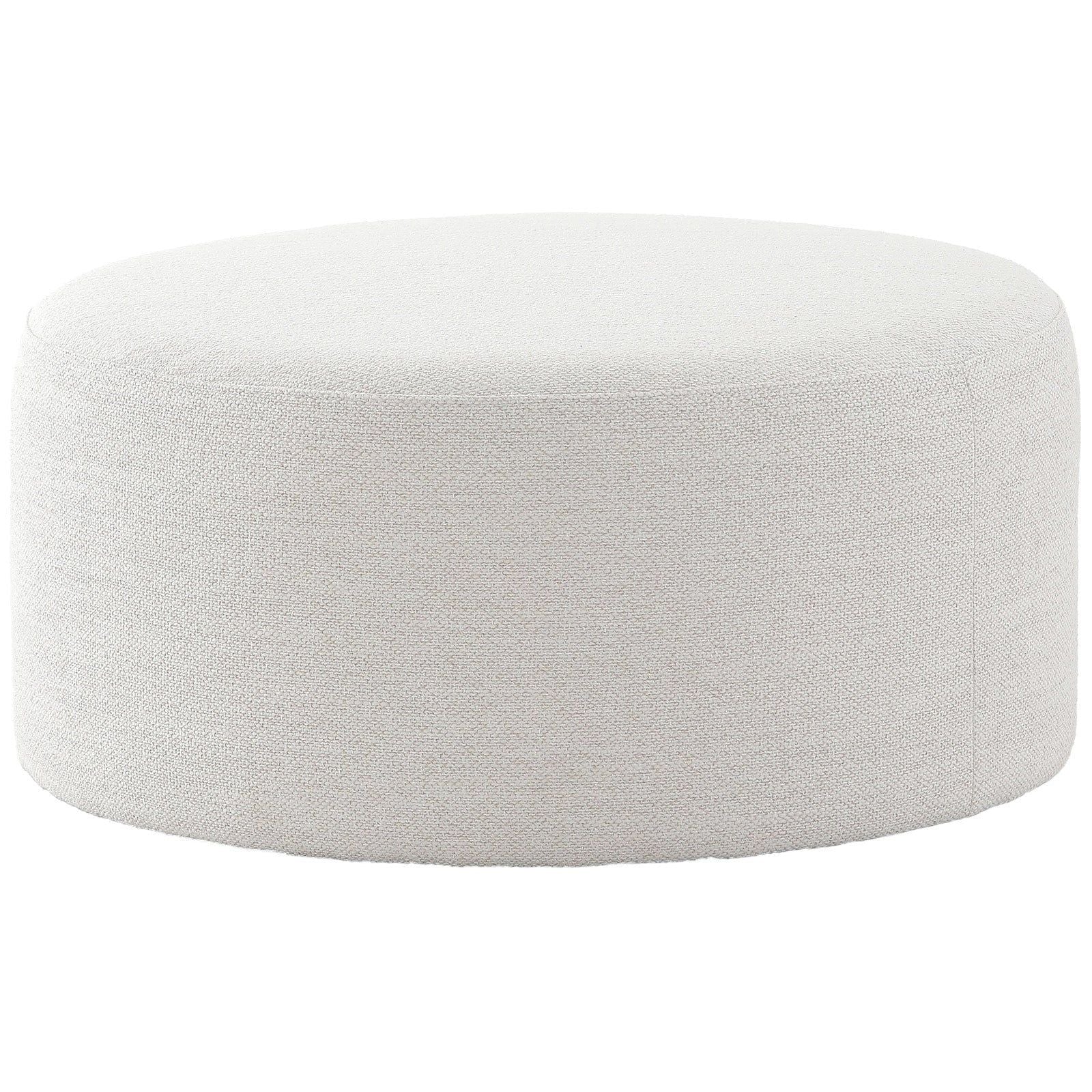 Image of Round Ottoman in Off-white