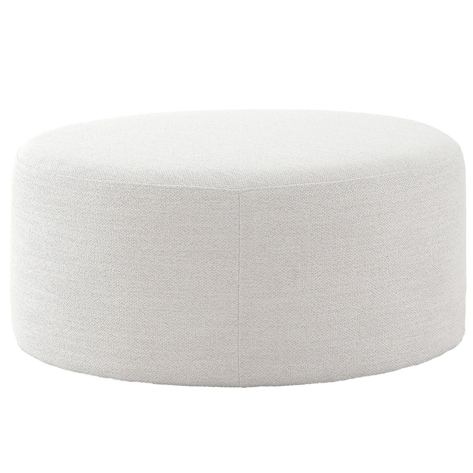 Image of Round Ottoman in Off-white