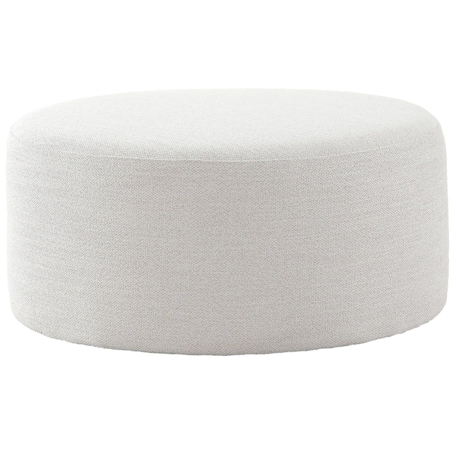 Image of Round Ottoman in Off-white