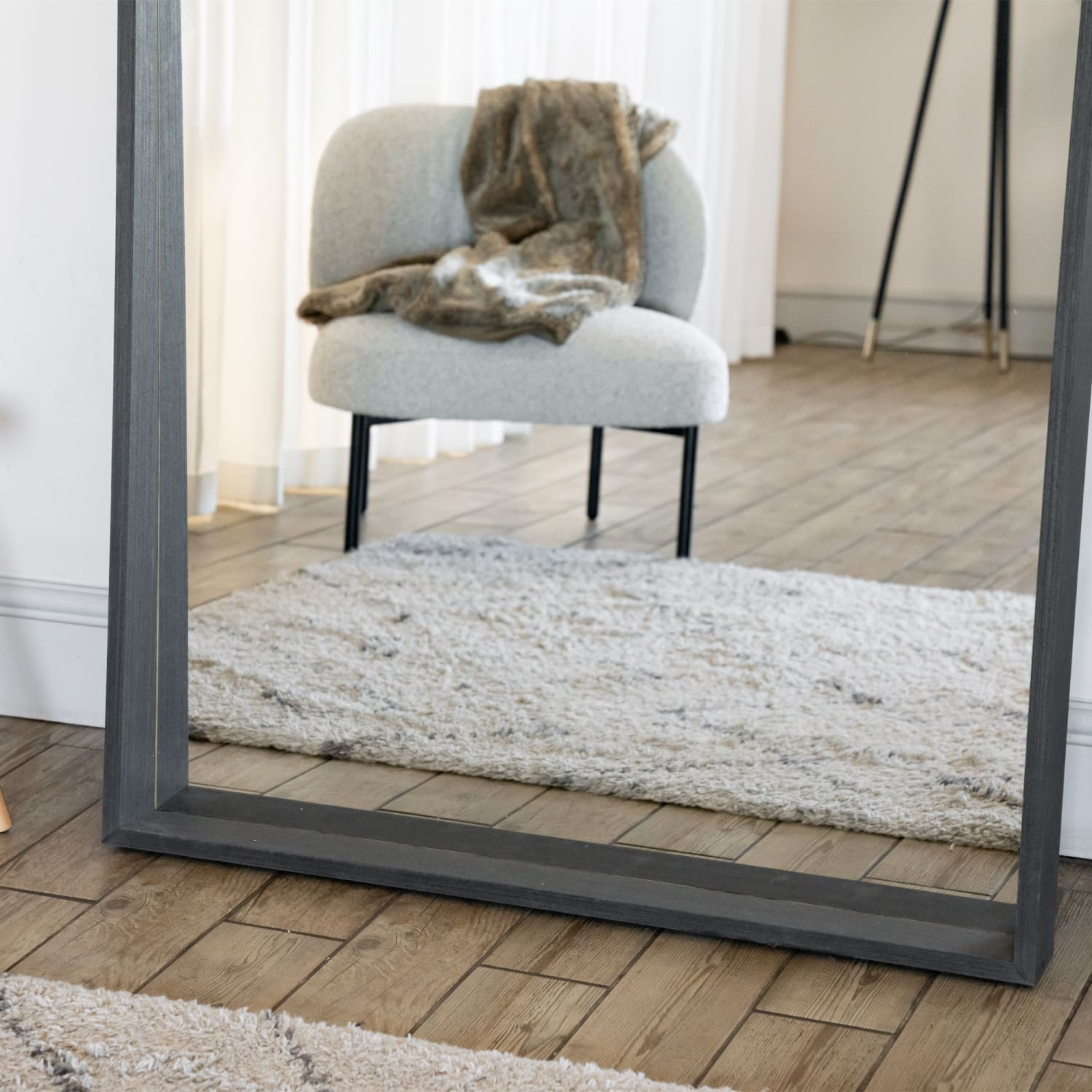 Image of Hanaka - Full Length Black Oak Rectangle Mirror - 200cm x 100cm