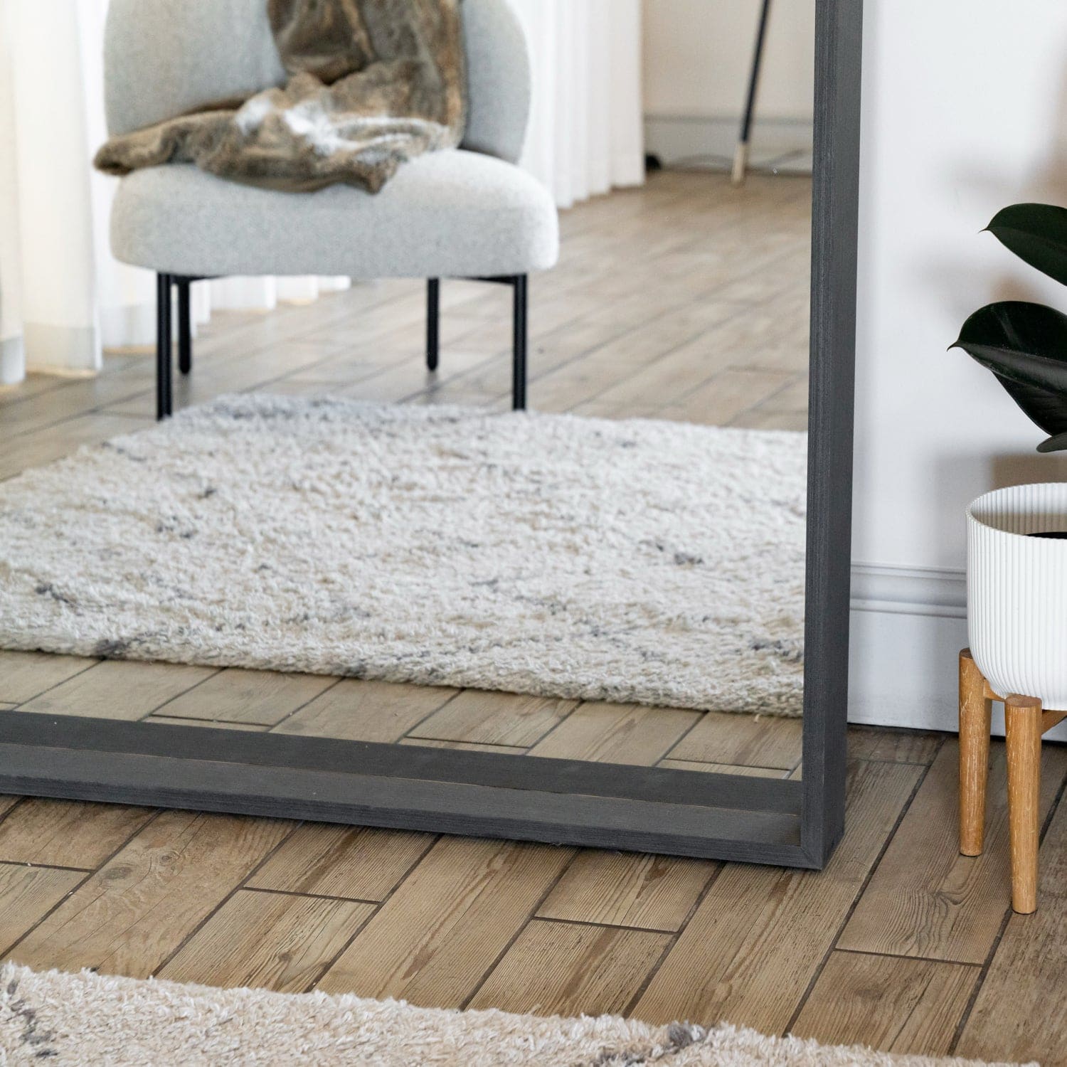 Image of Hanaka - Full Length Black Oak Rectangle Mirror - 200cm x 100cm