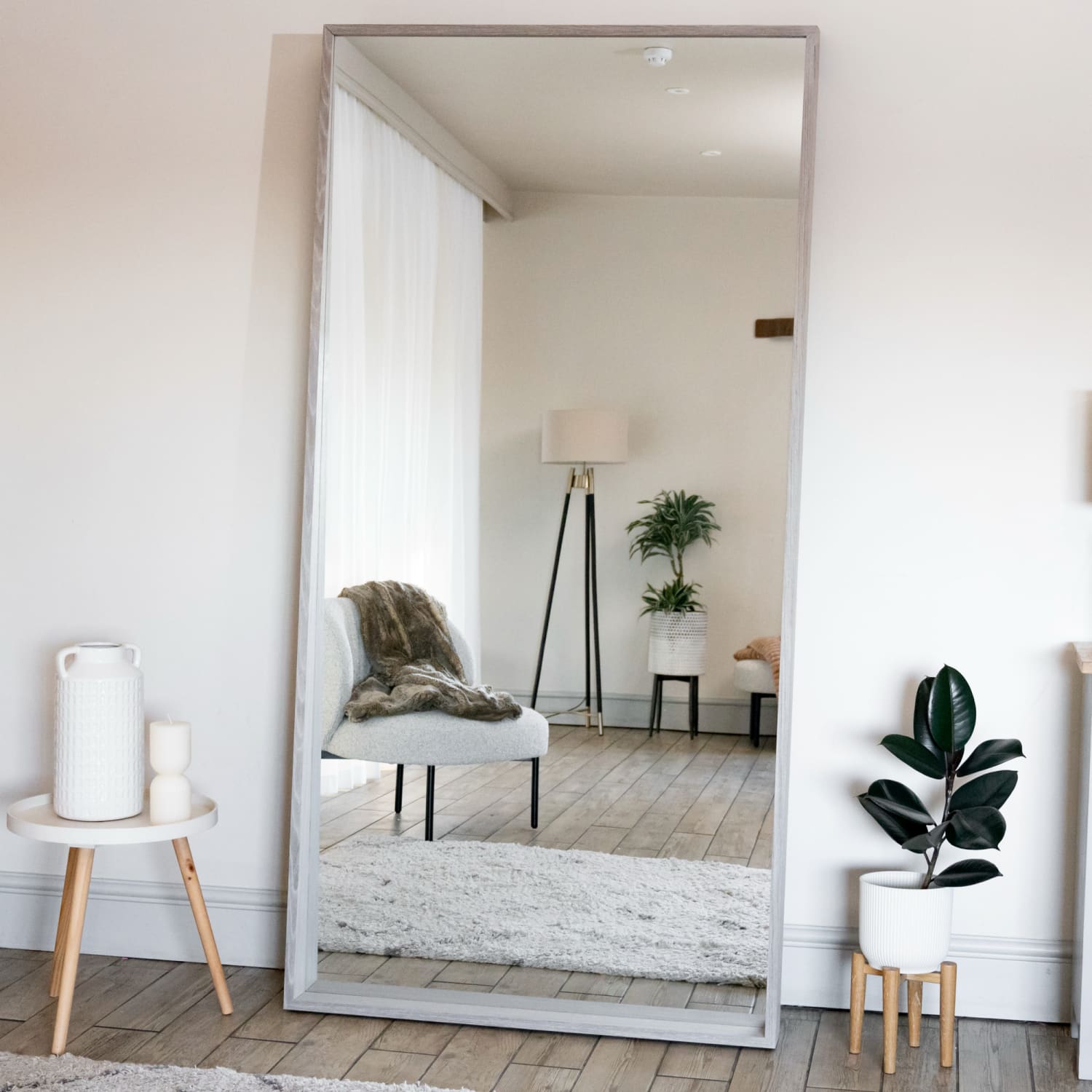 Image of Hanaka - Full Length Grey Oak Rectangle Mirror - 200cm x 100cm