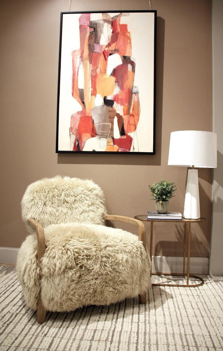 Image of Baaarb Real Sheepskin Accent Chair Genuine Sheepskin Designer Seating