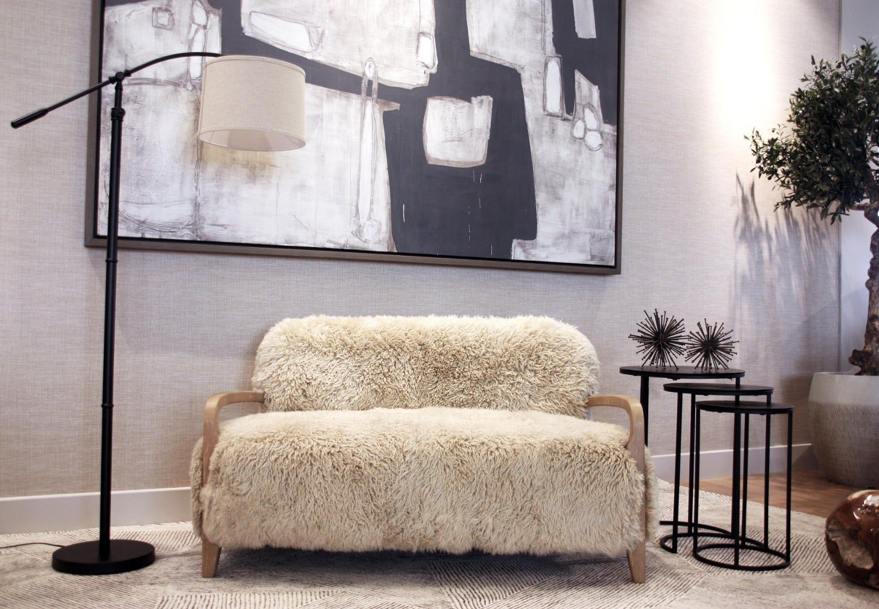 Image of Baaarb Real Sheepskin Sofa - Genuine Sheepskin Designer Seating