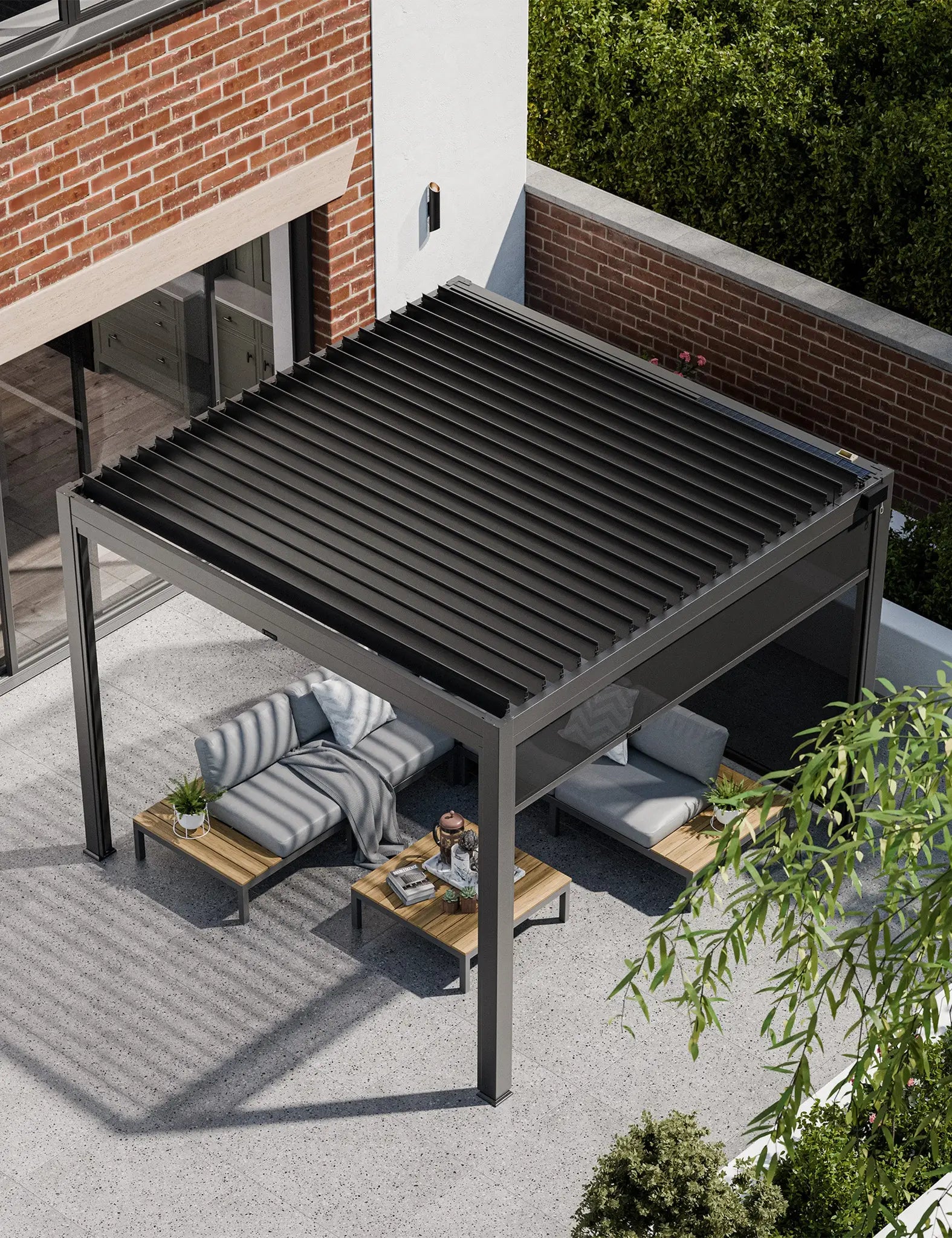 Sparta Solar Pergola With Manual Side Blinds 3x3m