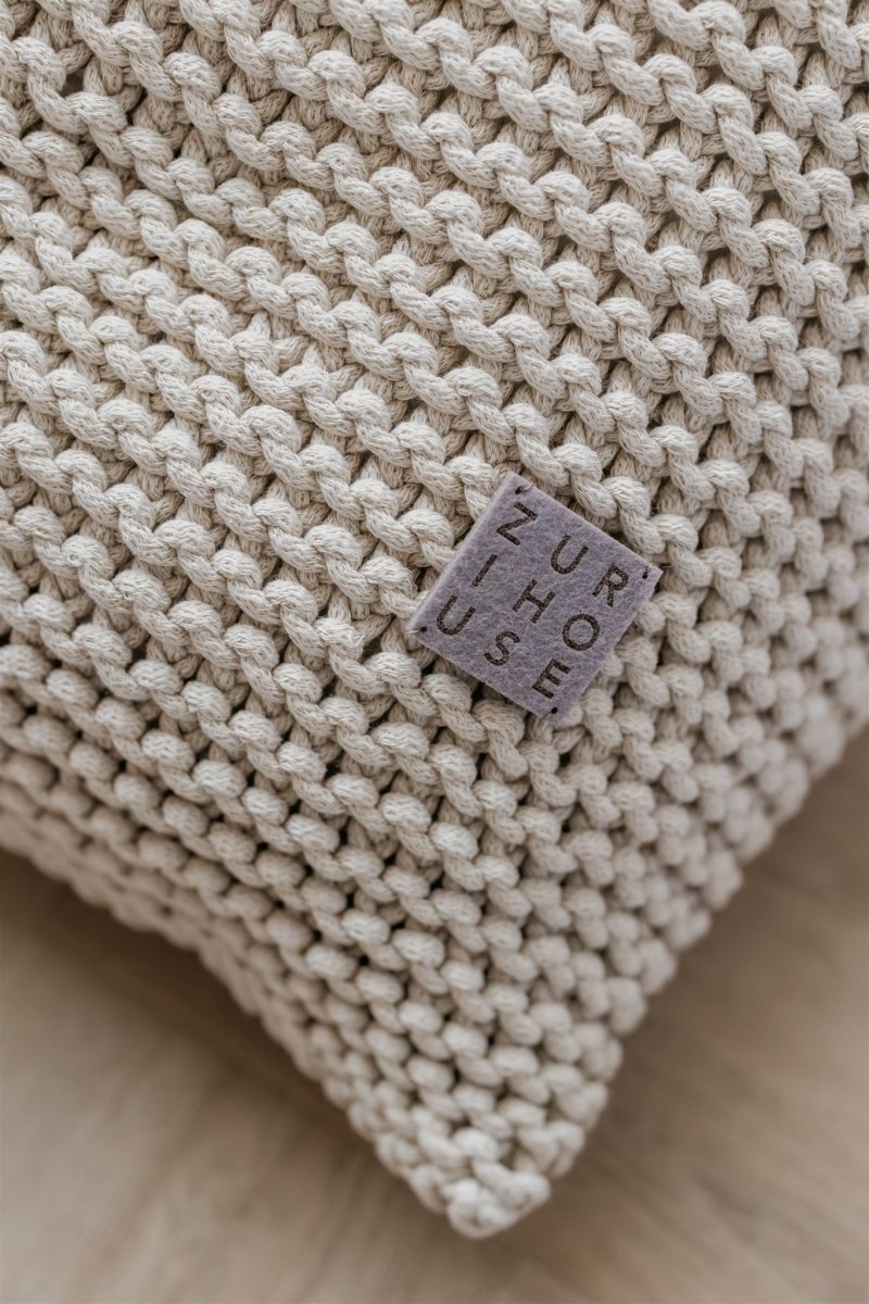 Image of Knitted bean bag | BEIGE