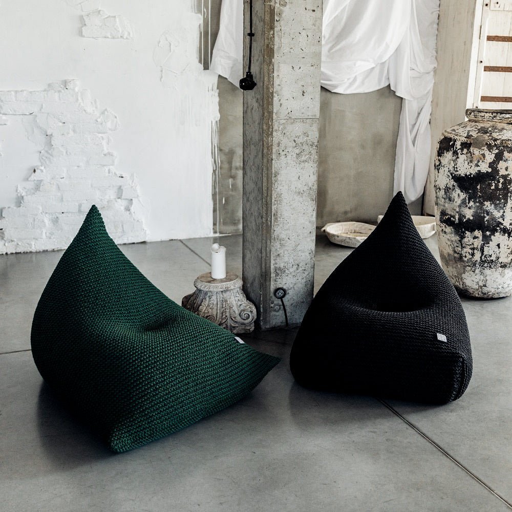 Image of Knitted bean bag | BOTTLE GREEN