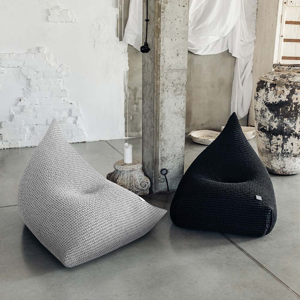 Image of Knitted bean bag | LIGHT GREY